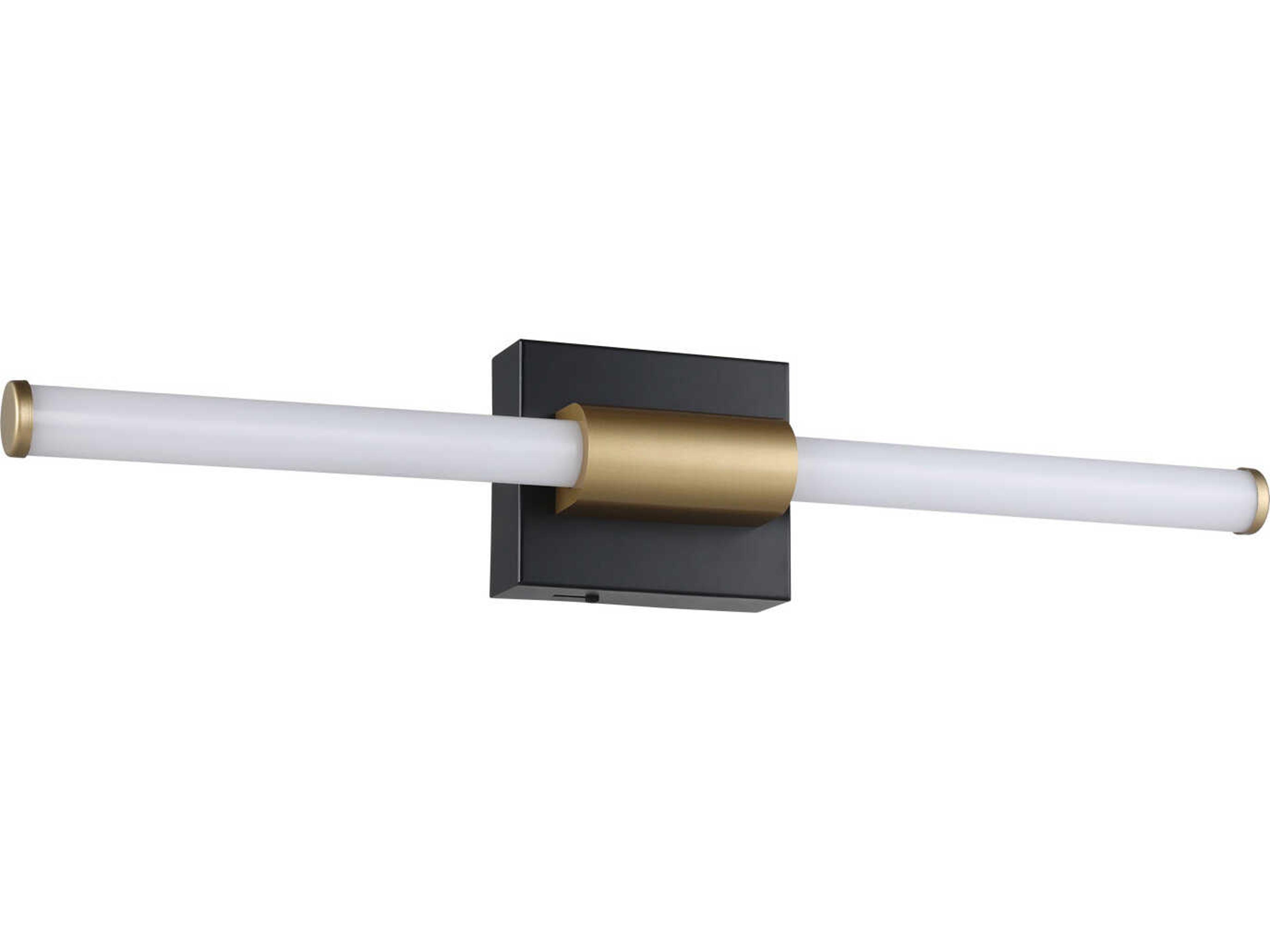 Danika 1-Light Matte Black Gold Vanity Light