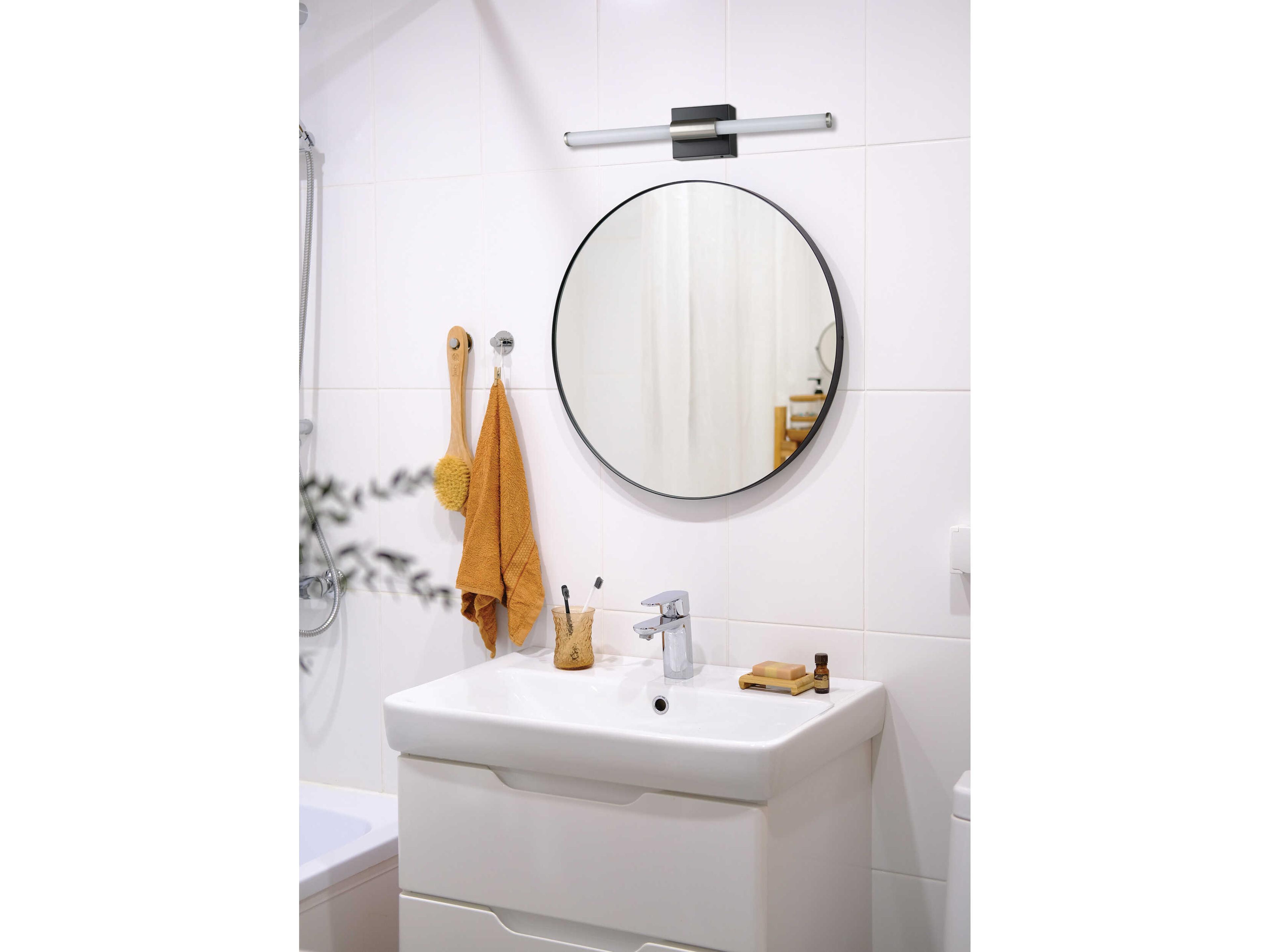 Eglo Danika 1-Light Matte Black Gold Vanity Light