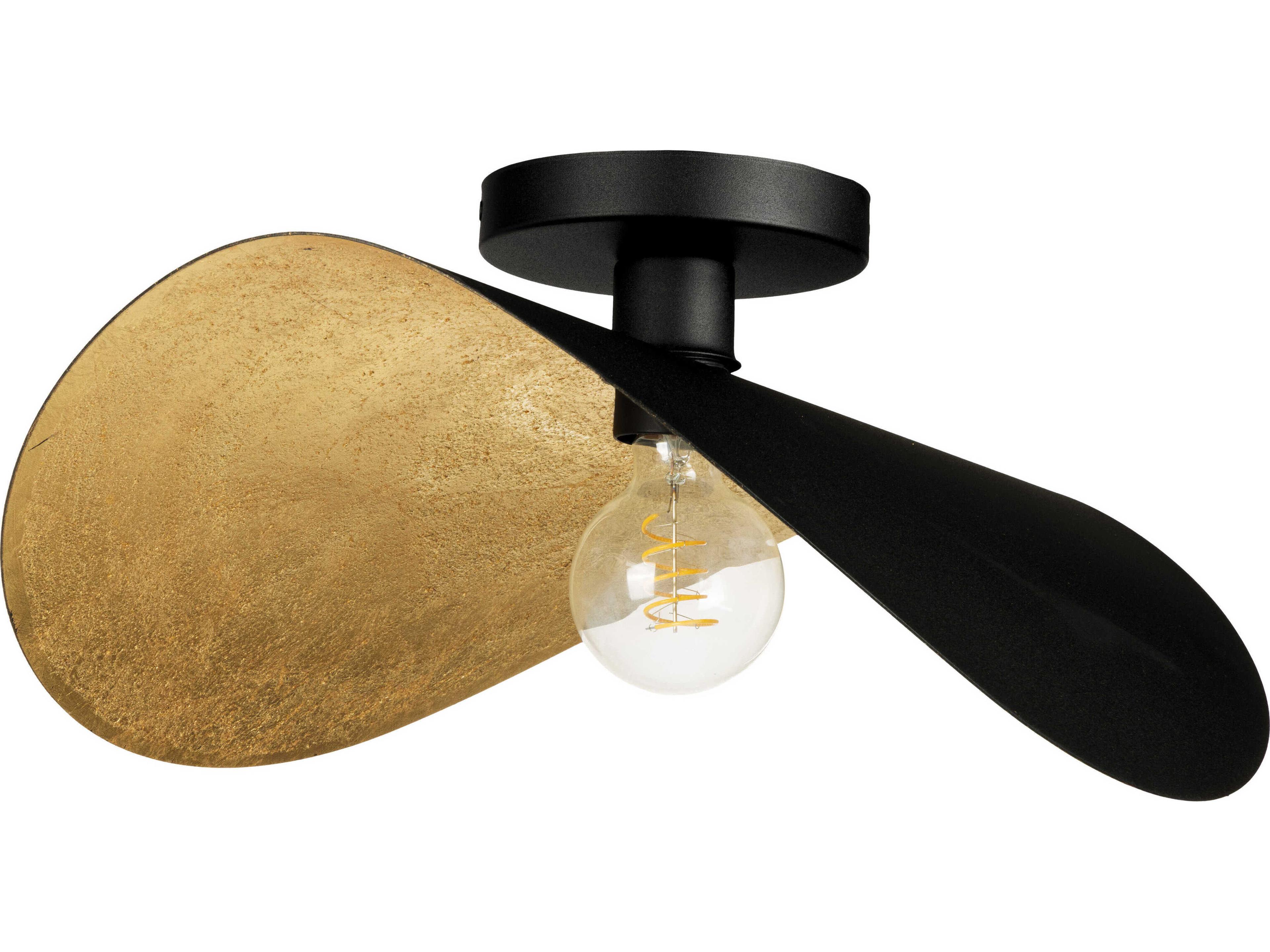 Eglo Saceda 1-Light Black Gold Leaf Pendant