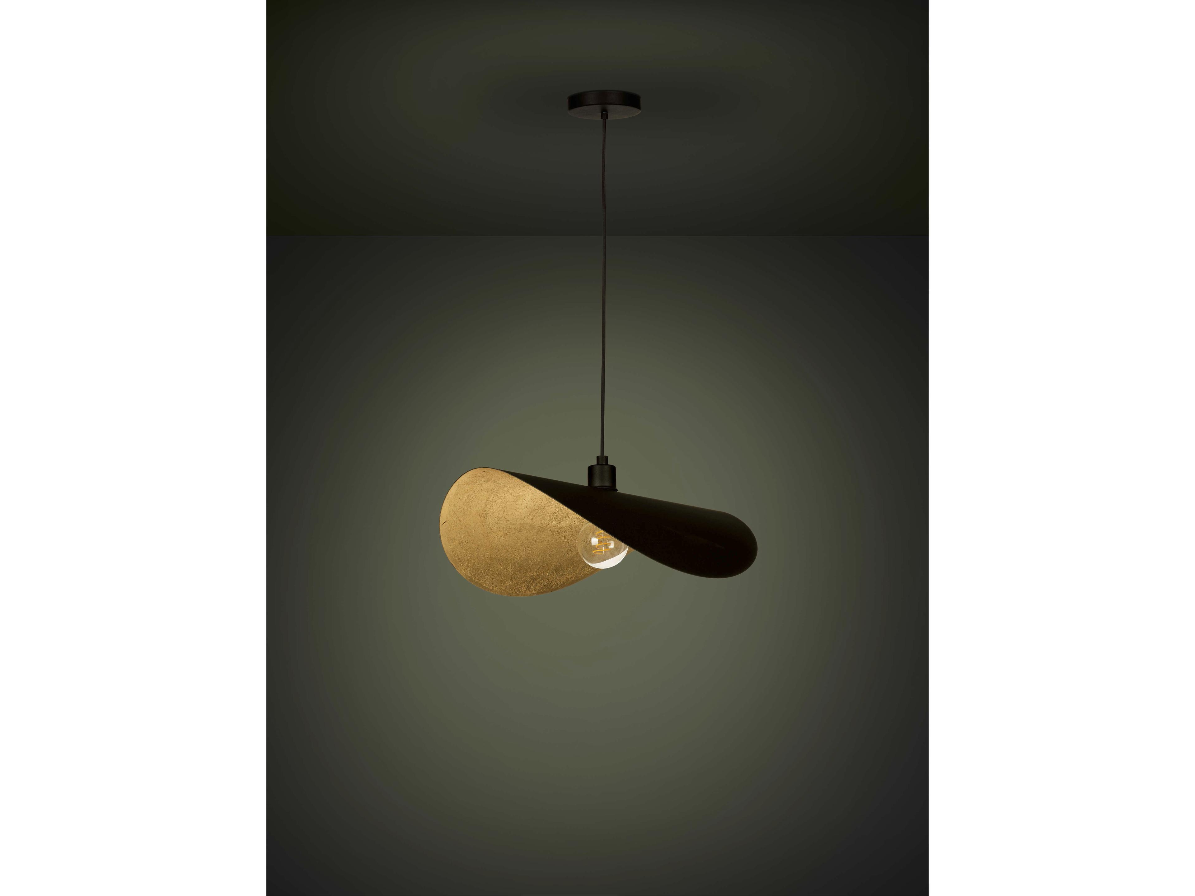 Eglo Saceda 1-Light Black Gold Leaf Pendant