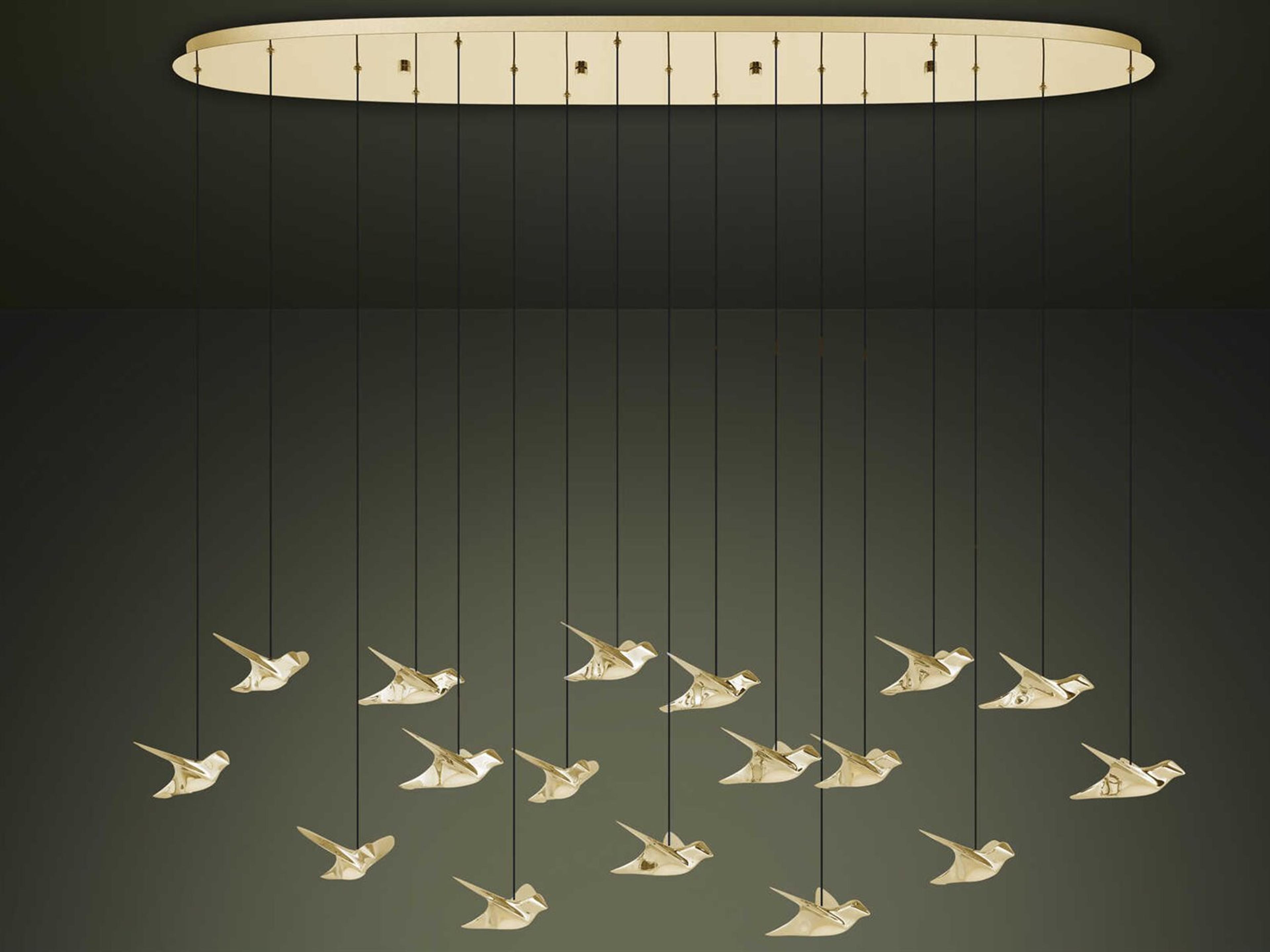 Eglo Paratebueno 17-Light Brass Island Pendant