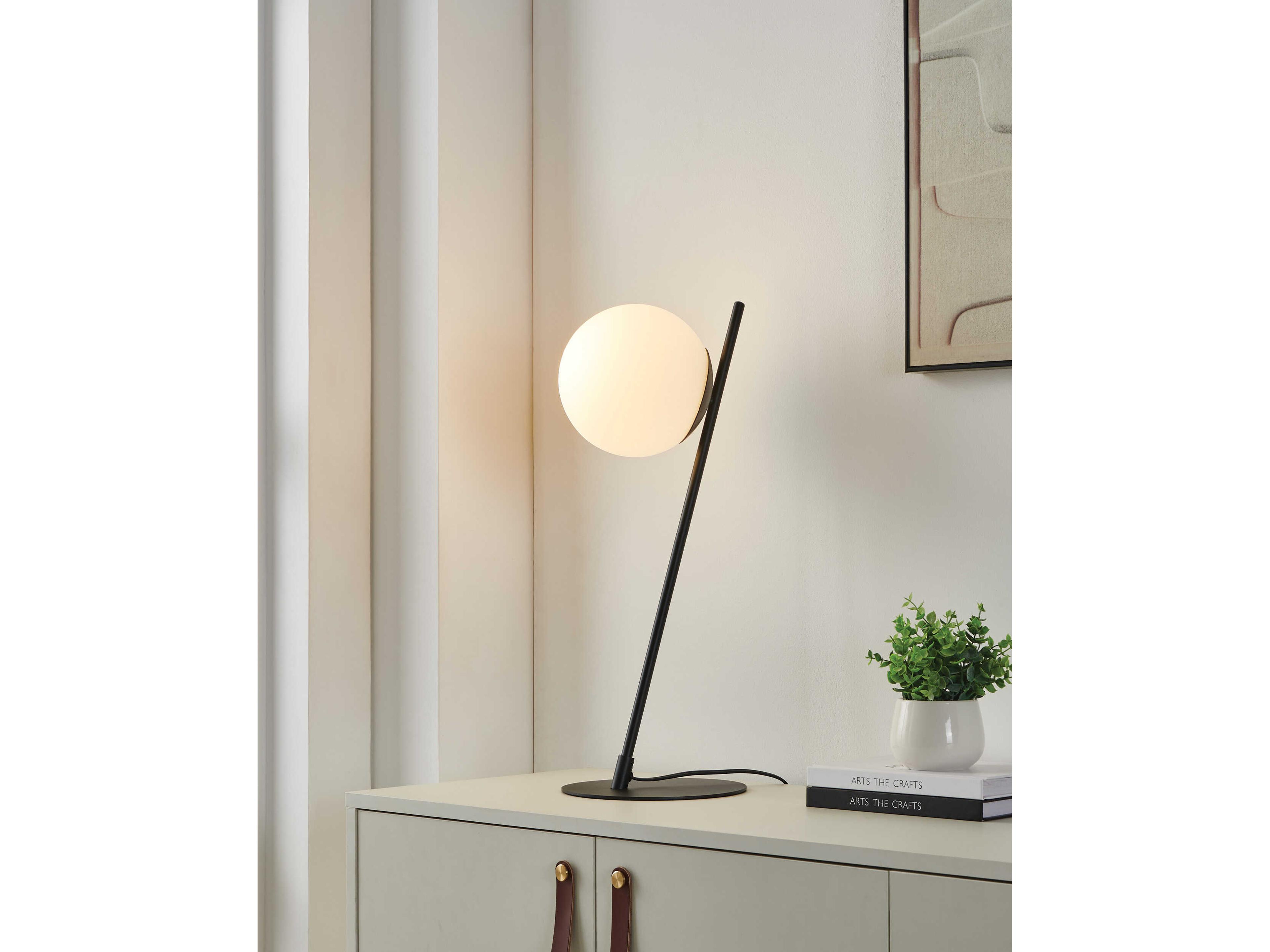 Eglo Rondo Black White Glass Table Lamp