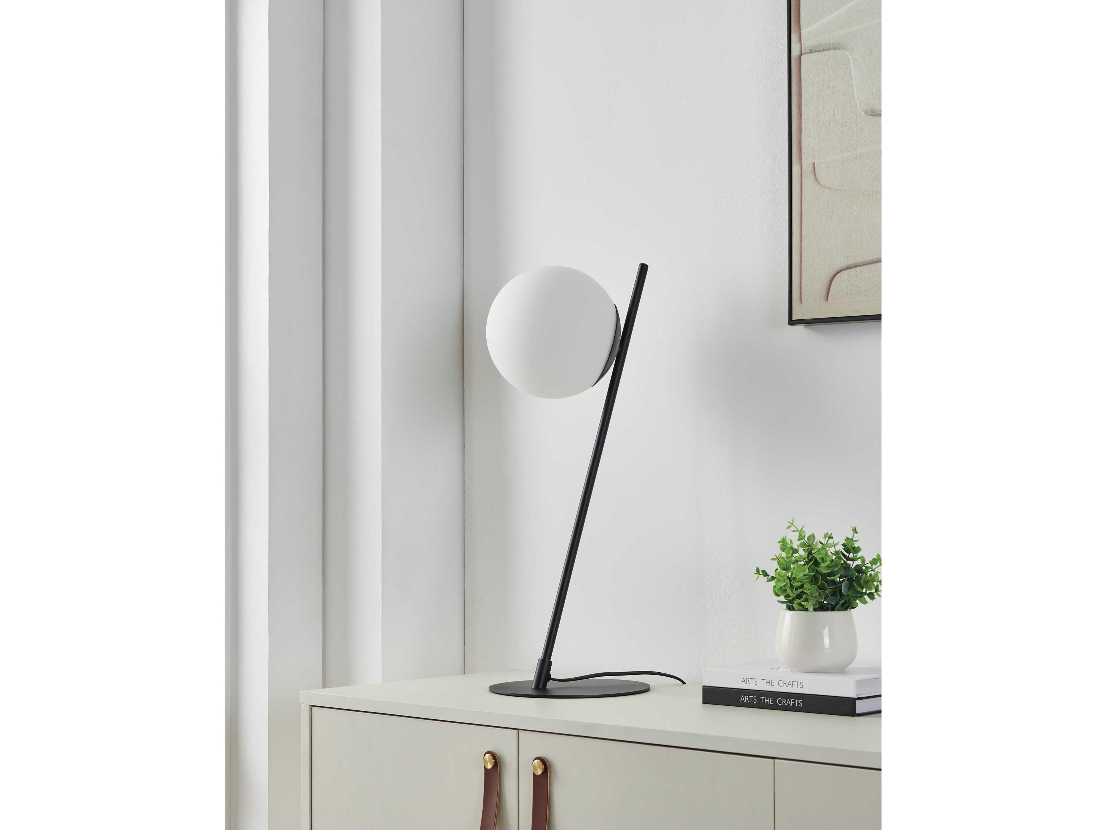 Eglo Rondo Black White Glass Table Lamp