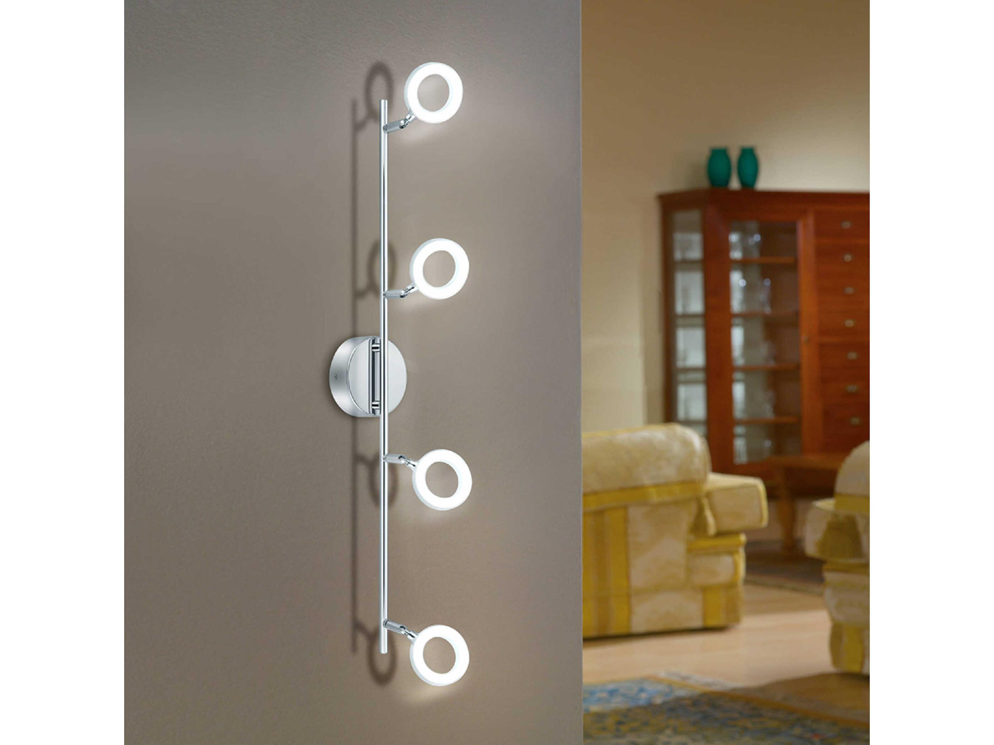 Eglo Naudella 4-Light Chrome Round Track & Rail Light