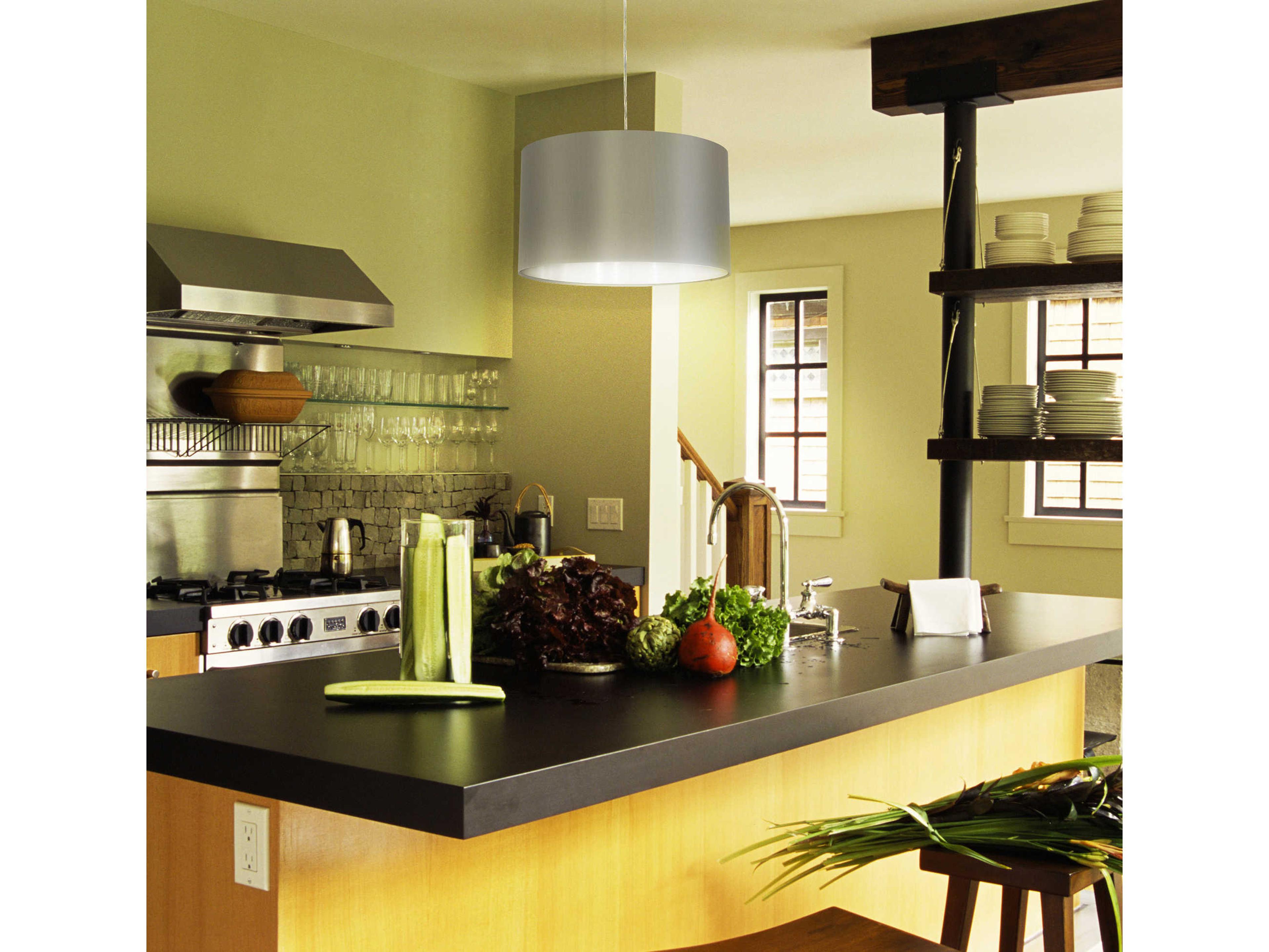 Eglo Maserlo 3-Light Satin Nickel Drum Pendant