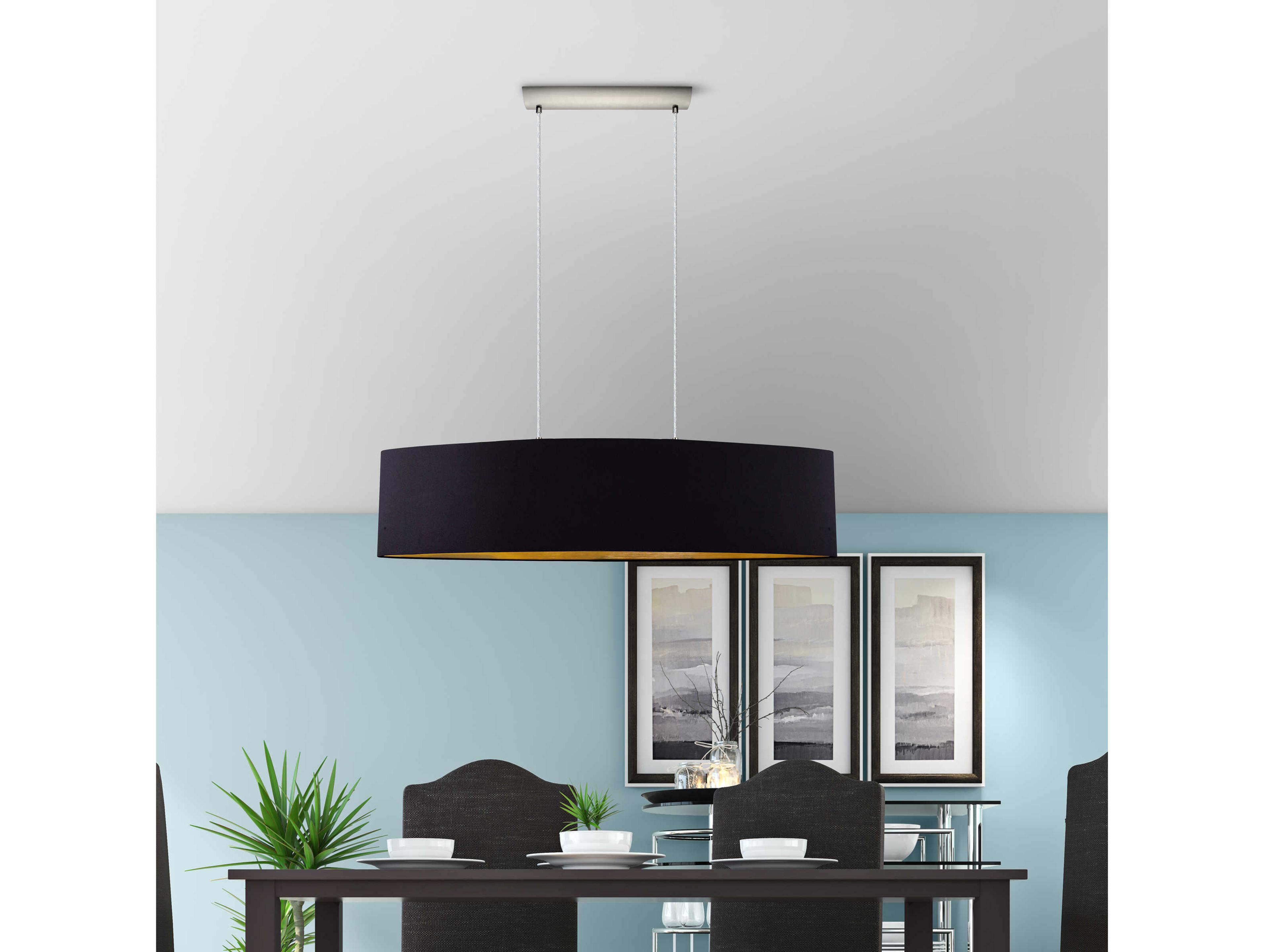 Eglo Maserlo 2-Light Satin Nickel Island Pendant