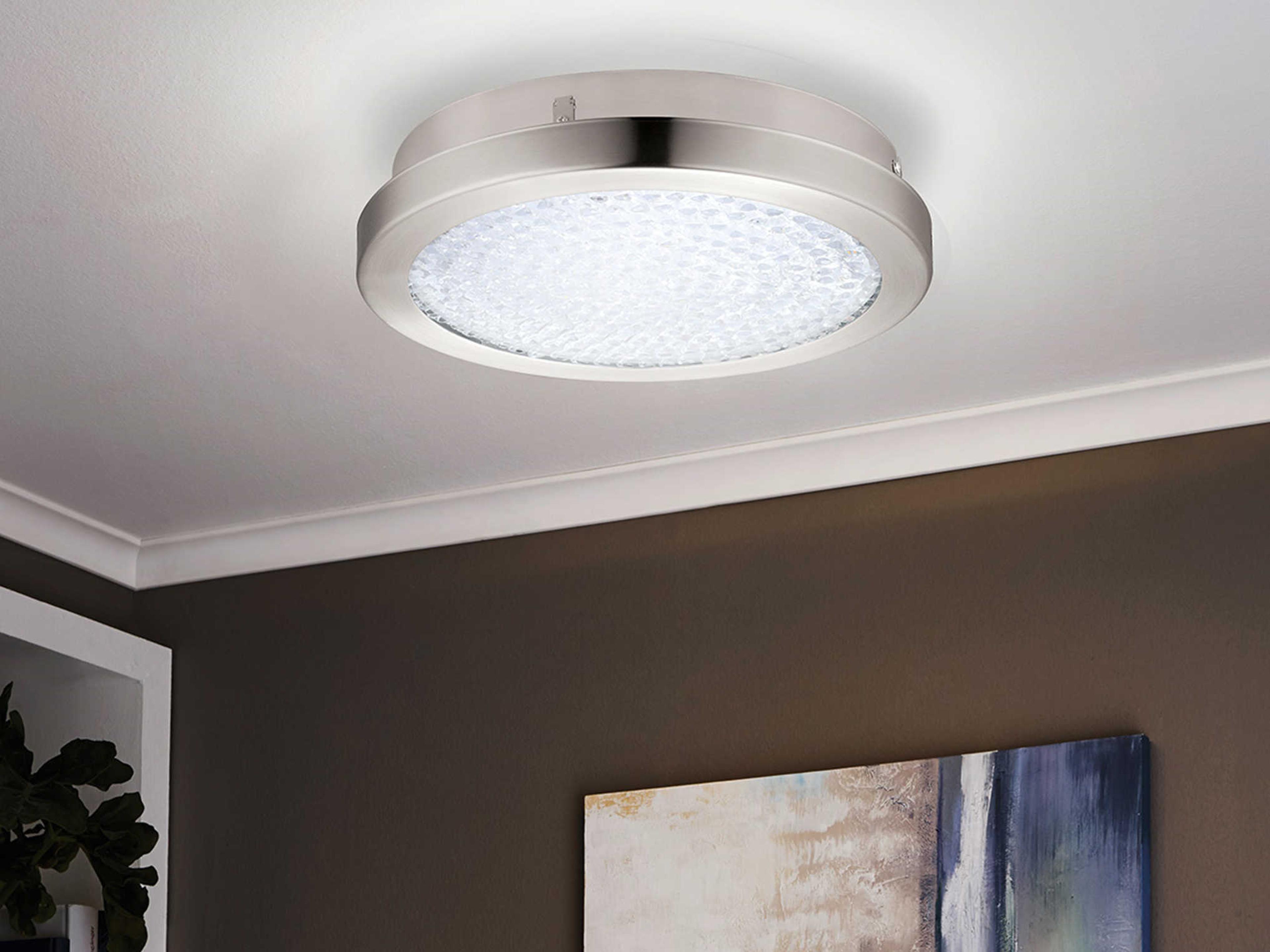 Eglo Arezzo 1-Light Matte Nickel Round Flush Mount