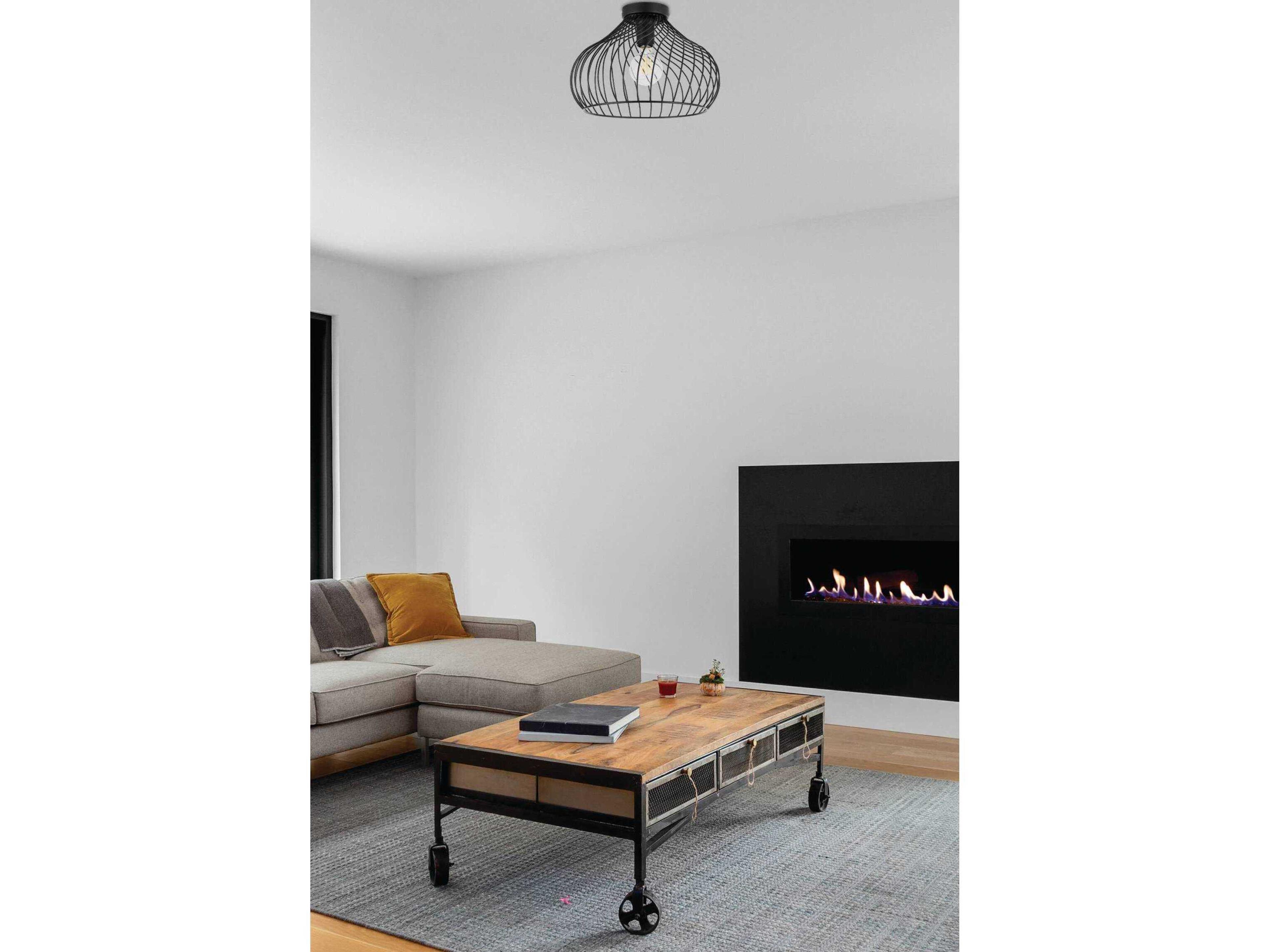 Eglo Staverton 1-Light Black Flush Mount