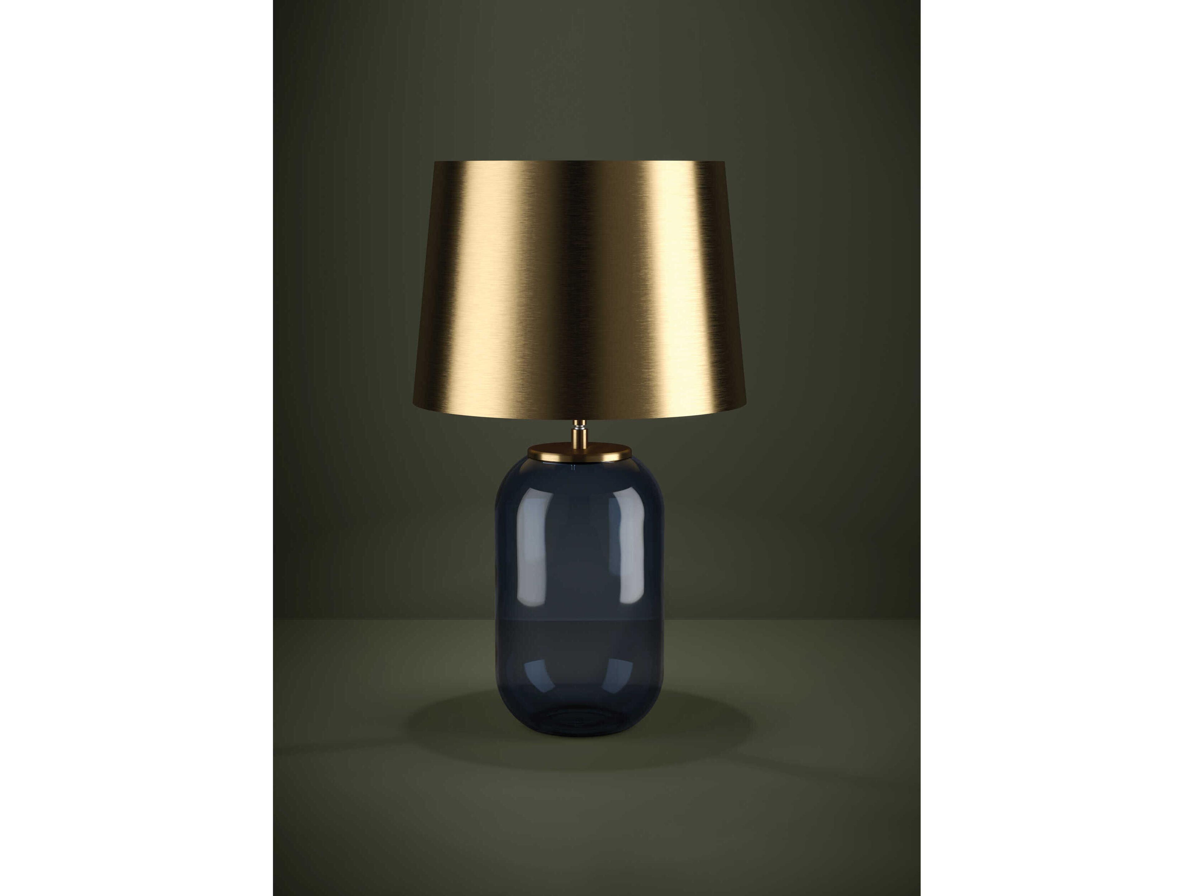 Eglo Cuite Transparent Indigo Brushed Gold Metal Blue Table Lamp