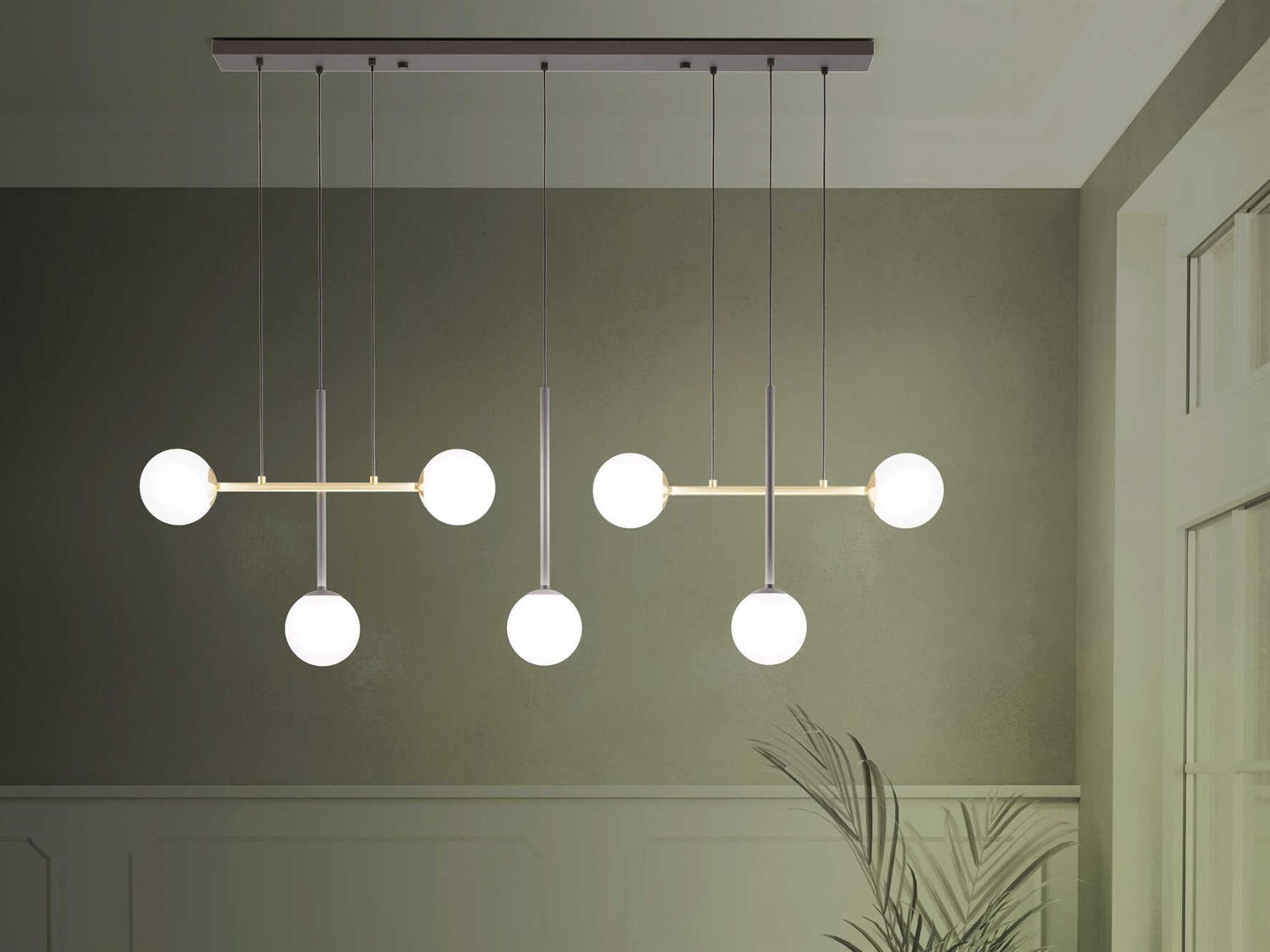 Eglo Paz 7-Light Black Brushed Gold Globe Island Pendant