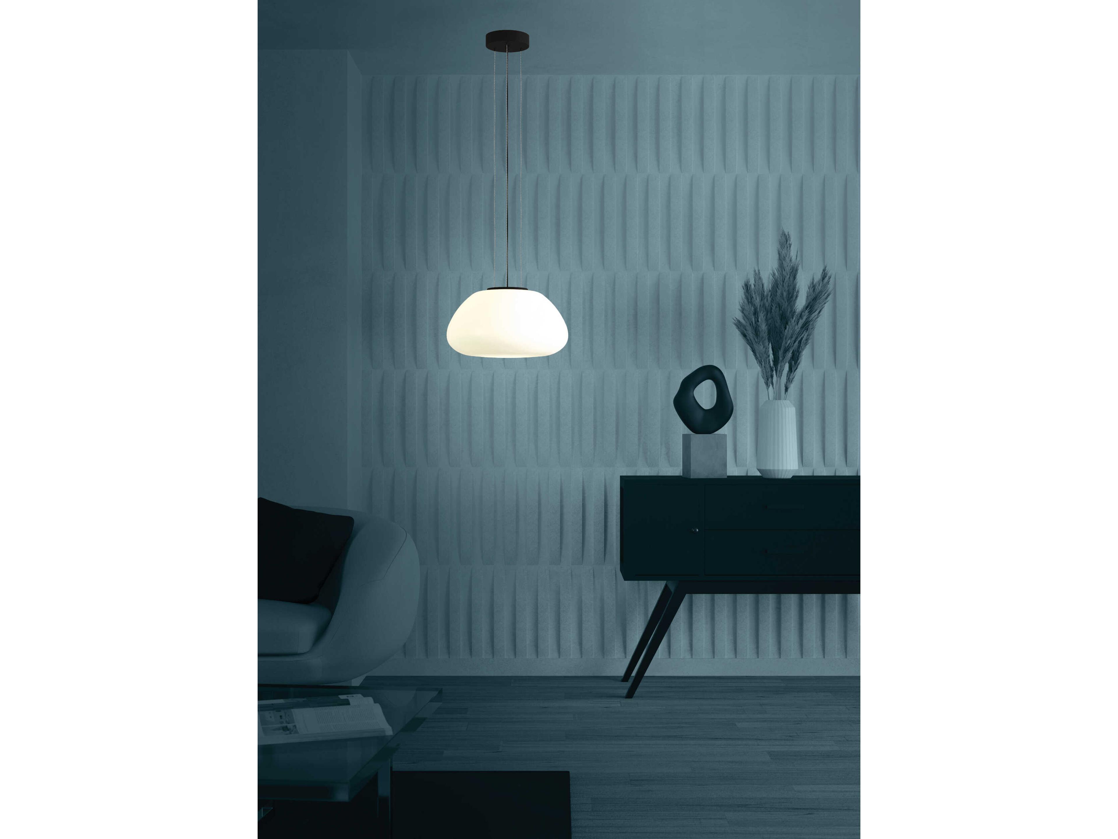 Eglo Balmes 1-Light Black White Pendant