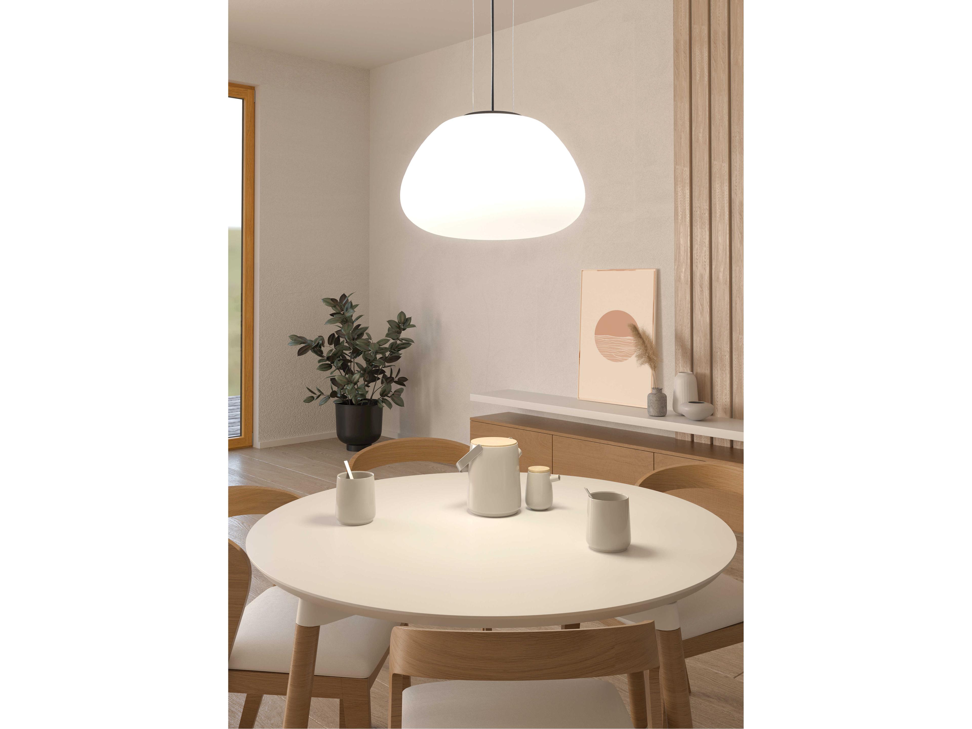 Eglo Balmes 1-Light Black White Pendant
