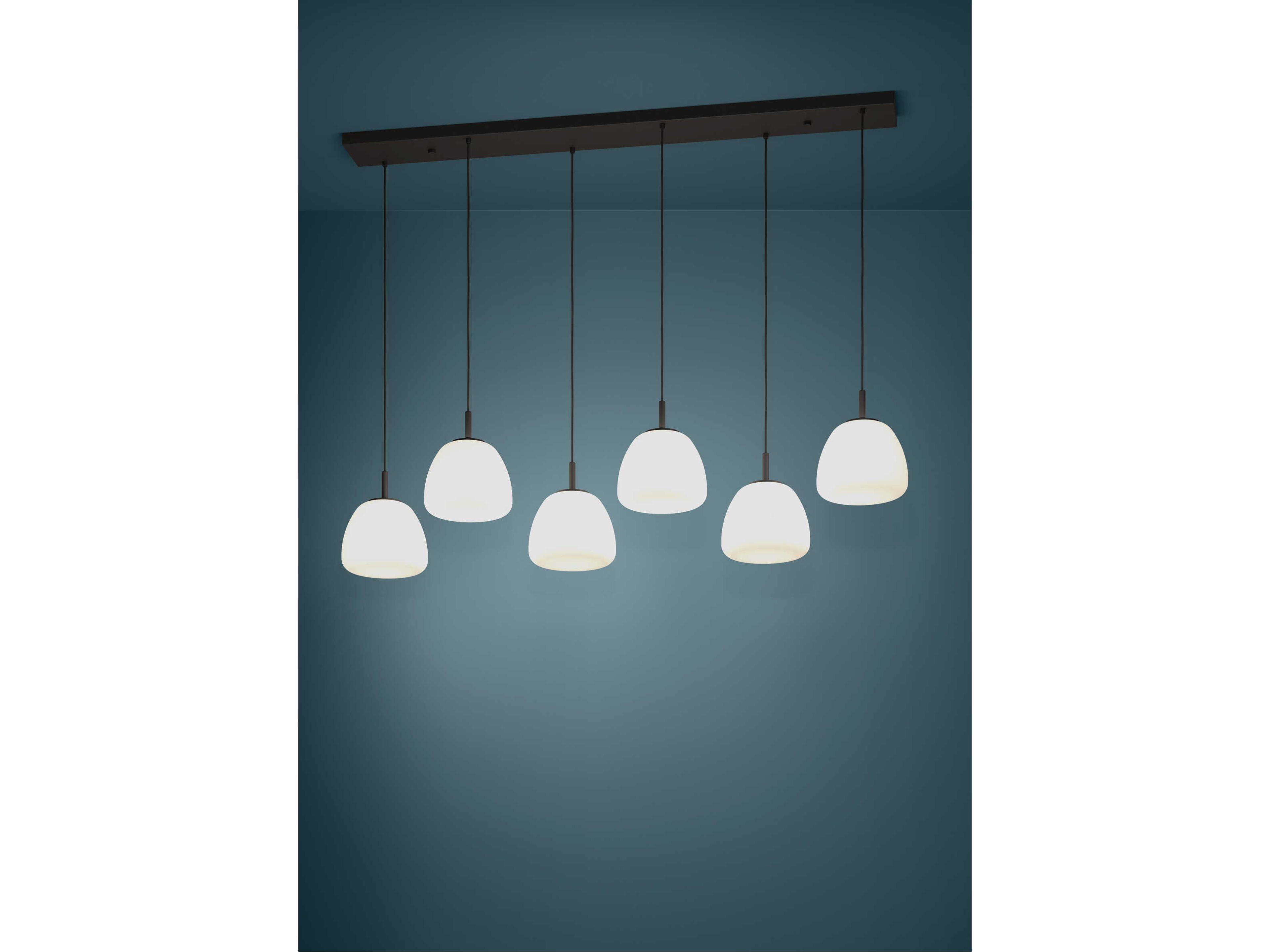Eglo Balmes 6-Light Black White Island Pendant
