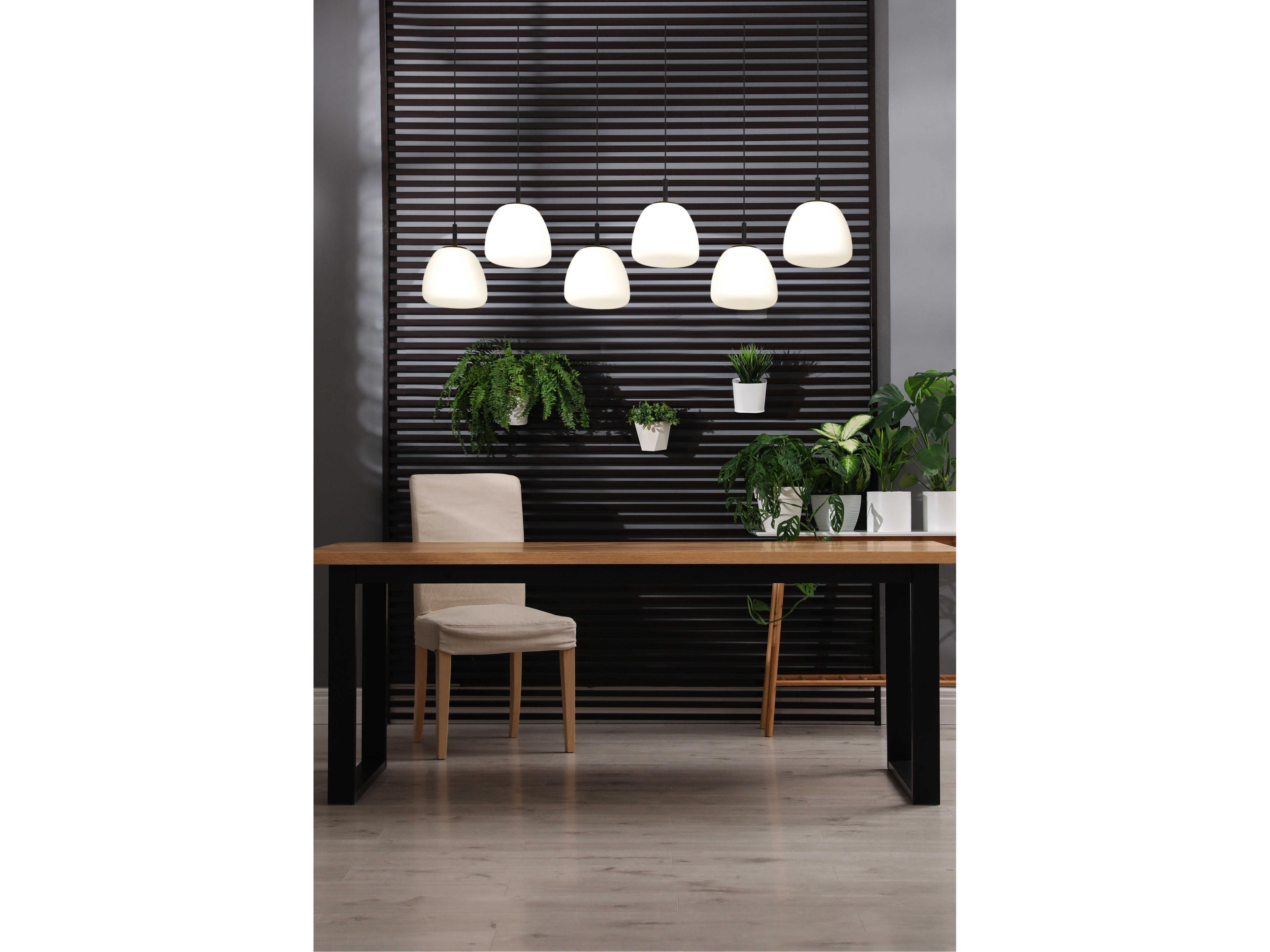 Eglo Balmes 6-Light Black White Island Pendant