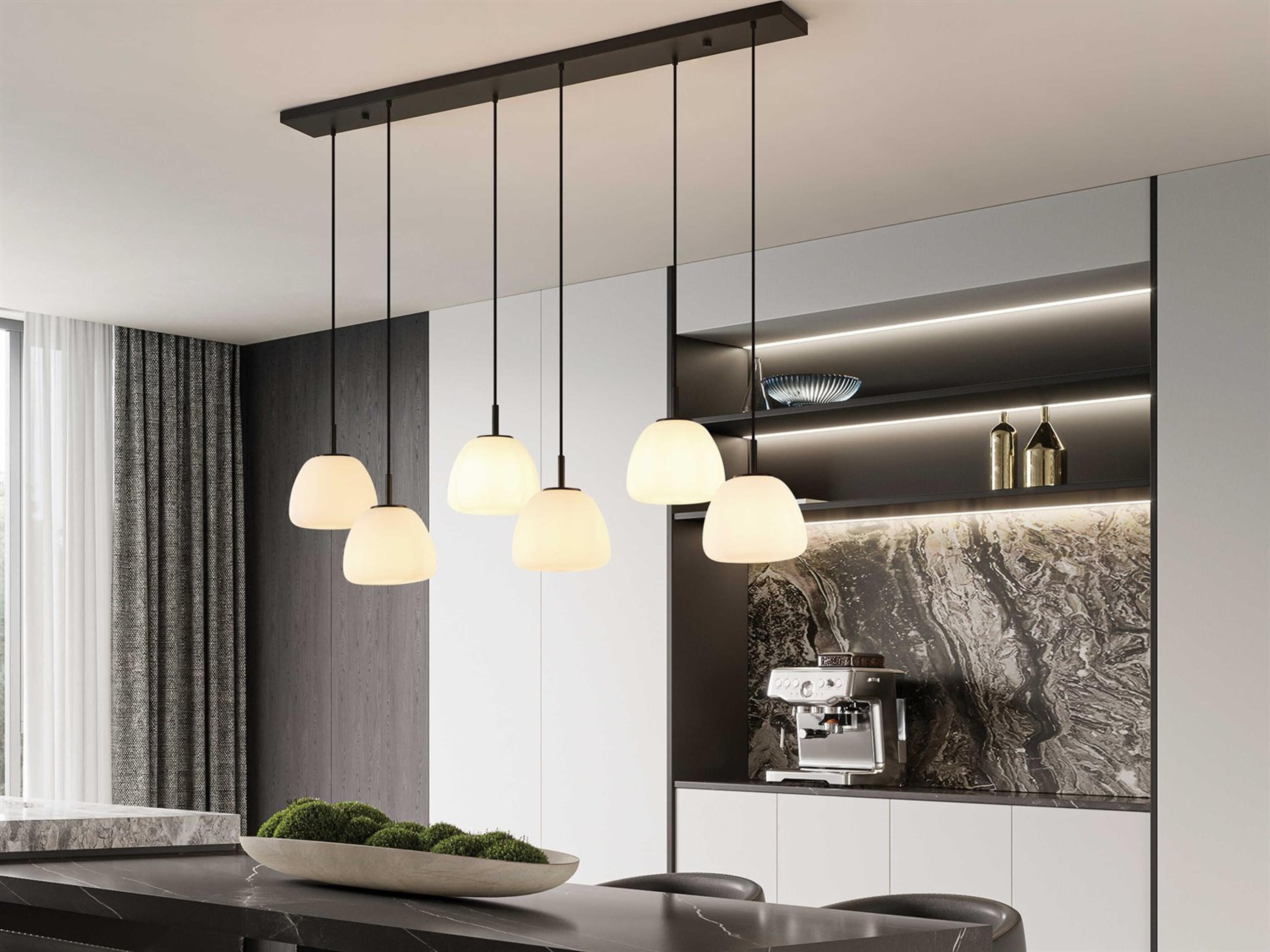Eglo Balmes 6-Light Black White Island Pendant