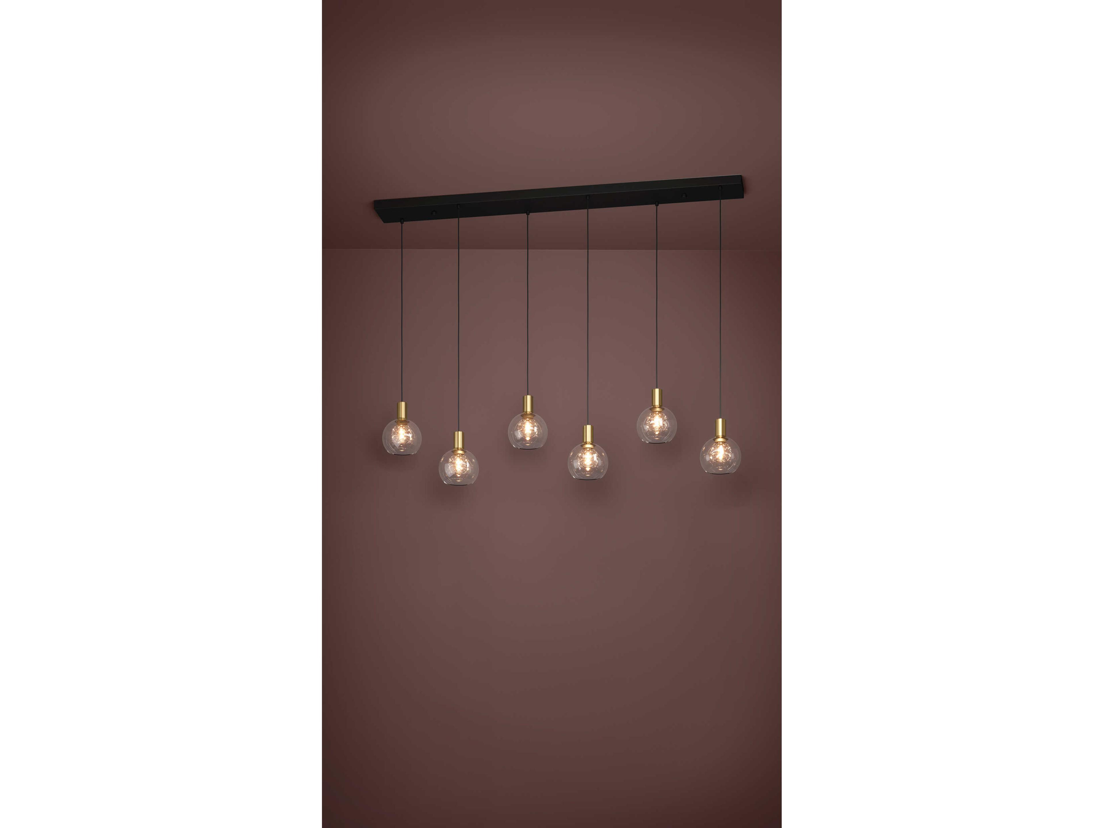 Eglo Terque 6-Light Black Brushed Gold Island Pendant