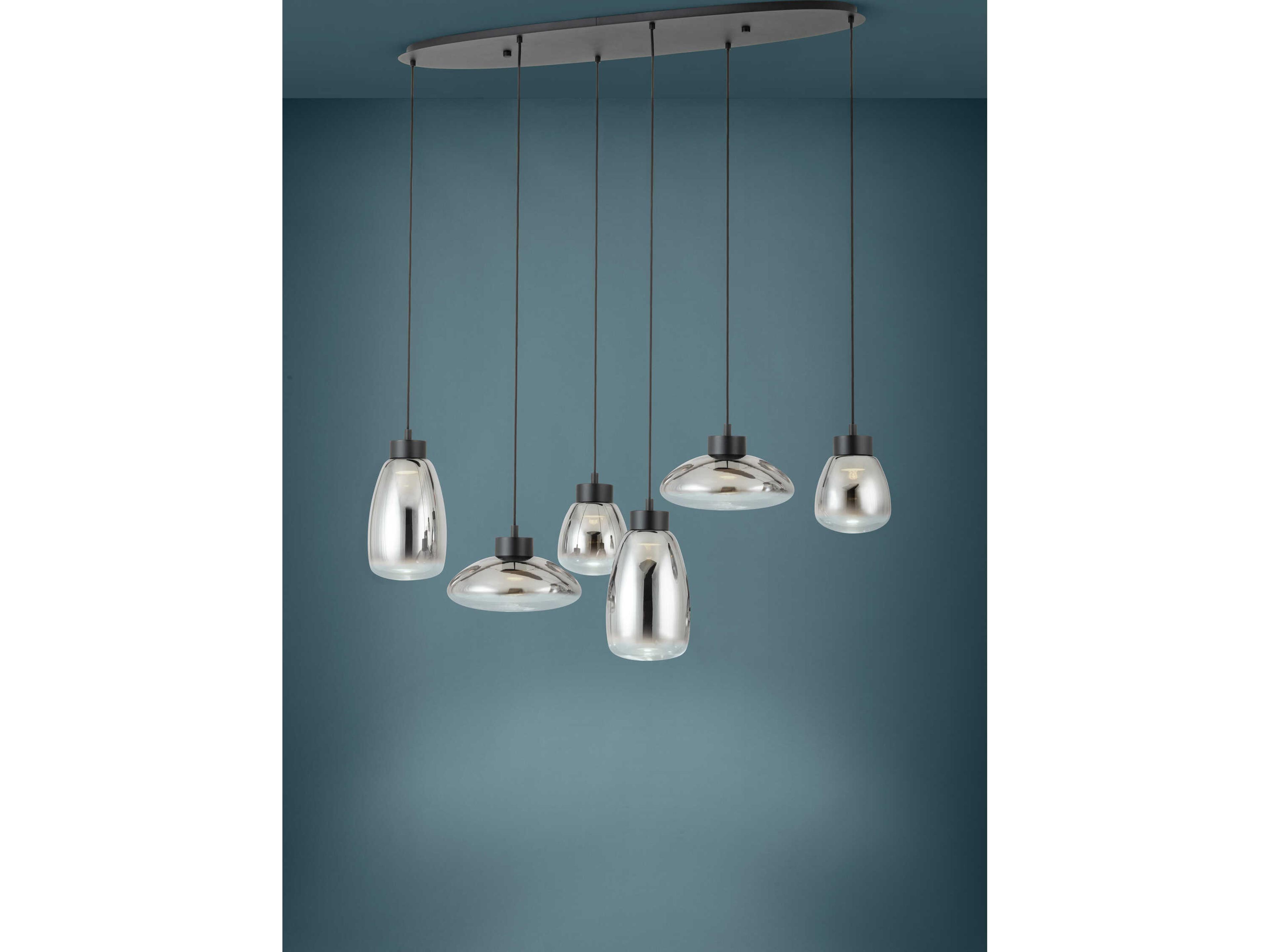 Eglo Sarnarra 6-Light Black Island Pendant