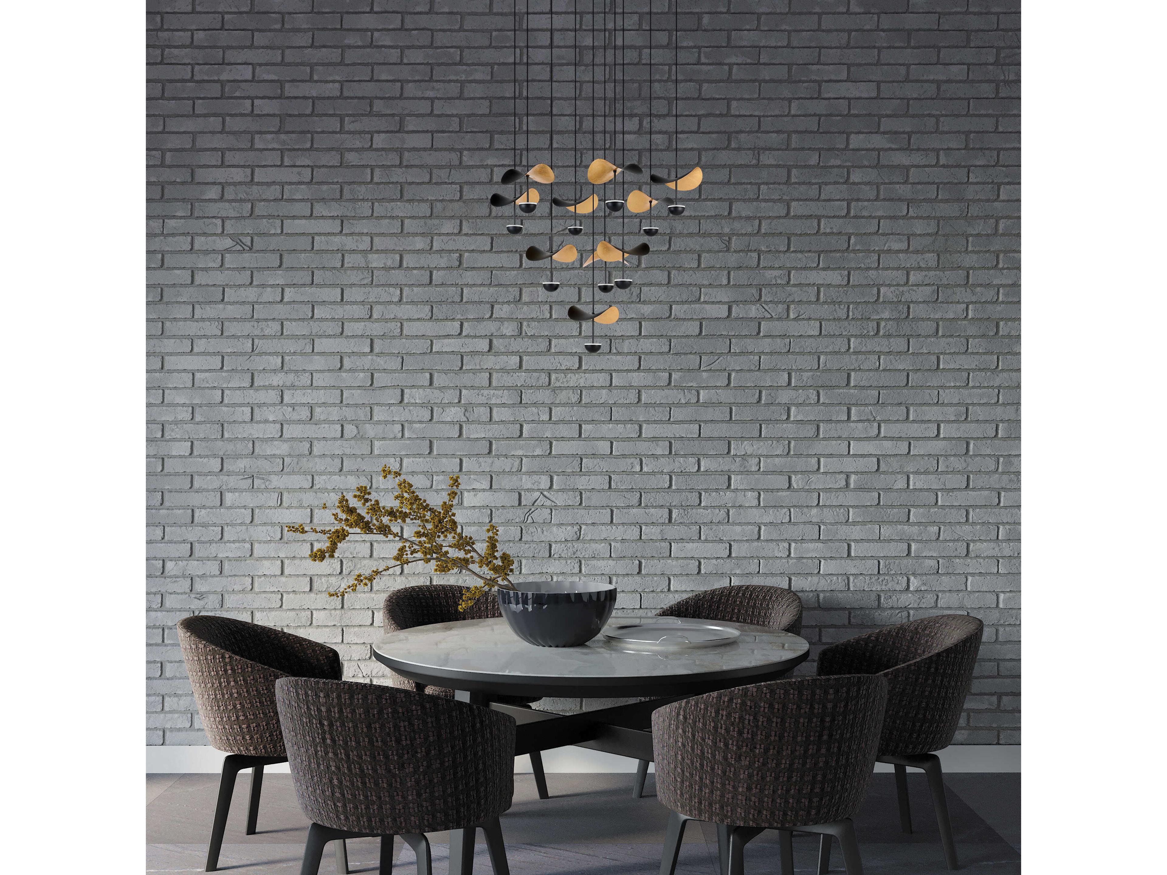 Eglo Dracera Black Gold Leaf Geometric Pendant