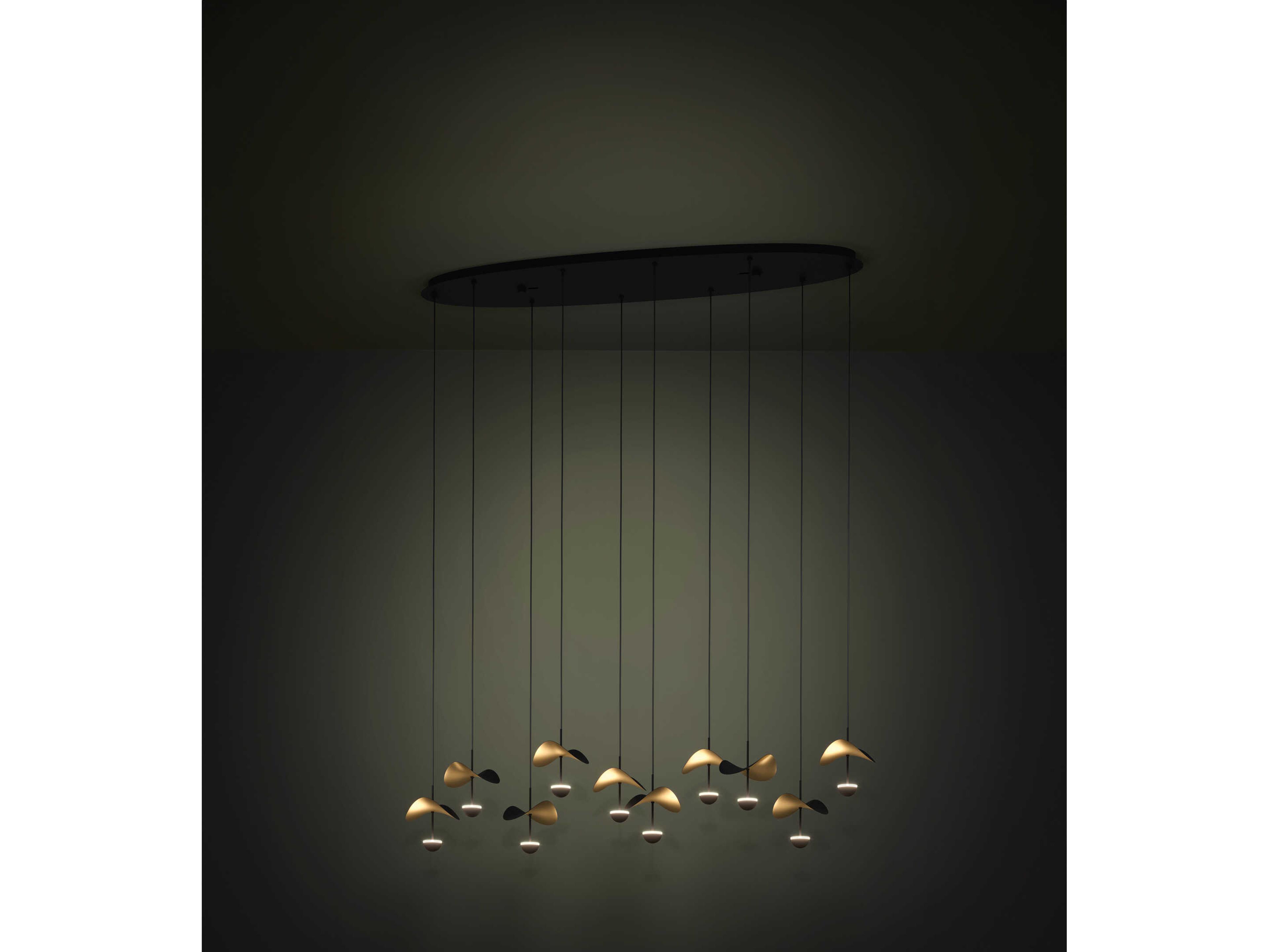 Eglo Dracera Black Gold Leaf Island Pendant