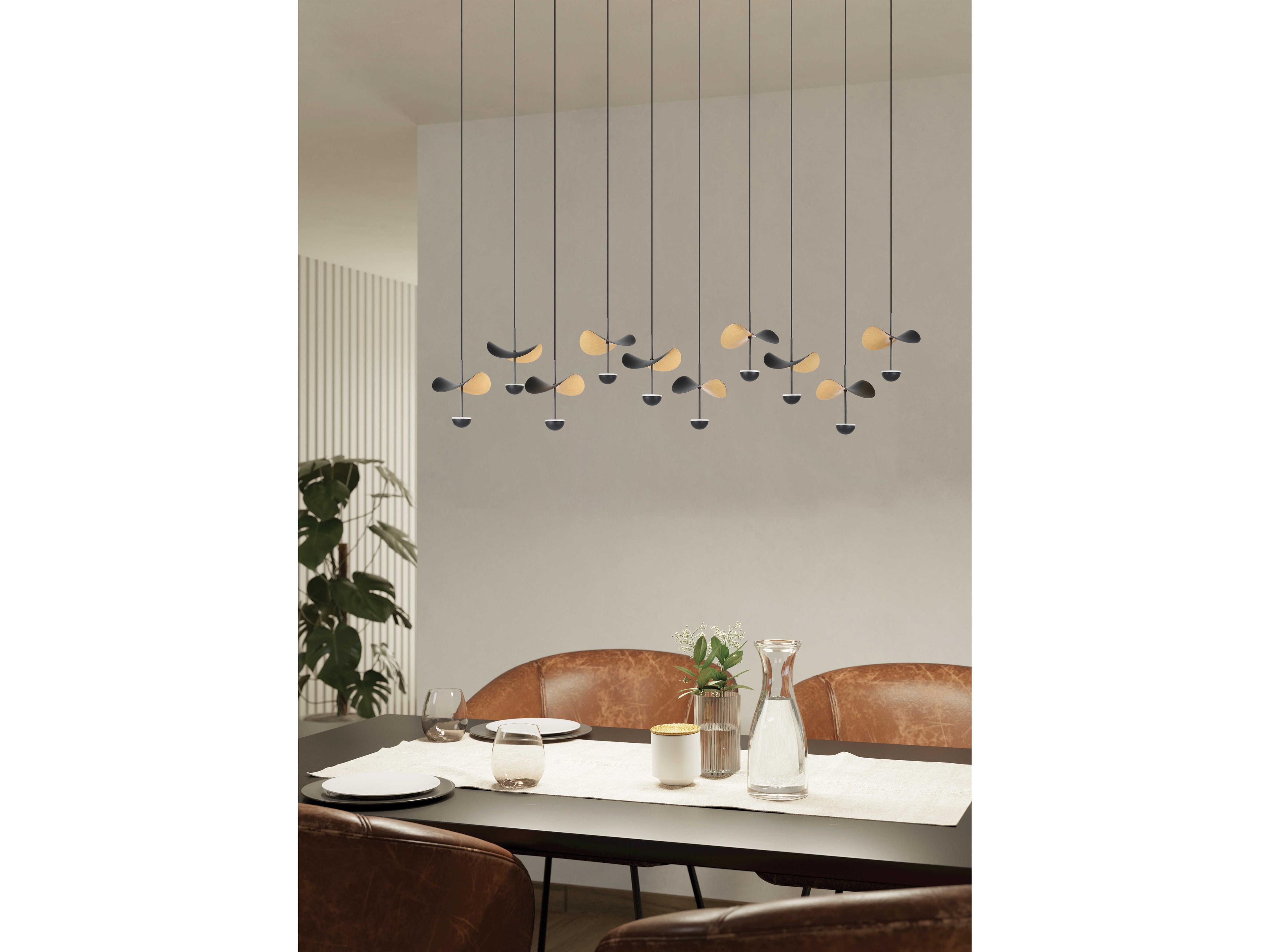 Eglo Dracera Black Gold Leaf Island Pendant