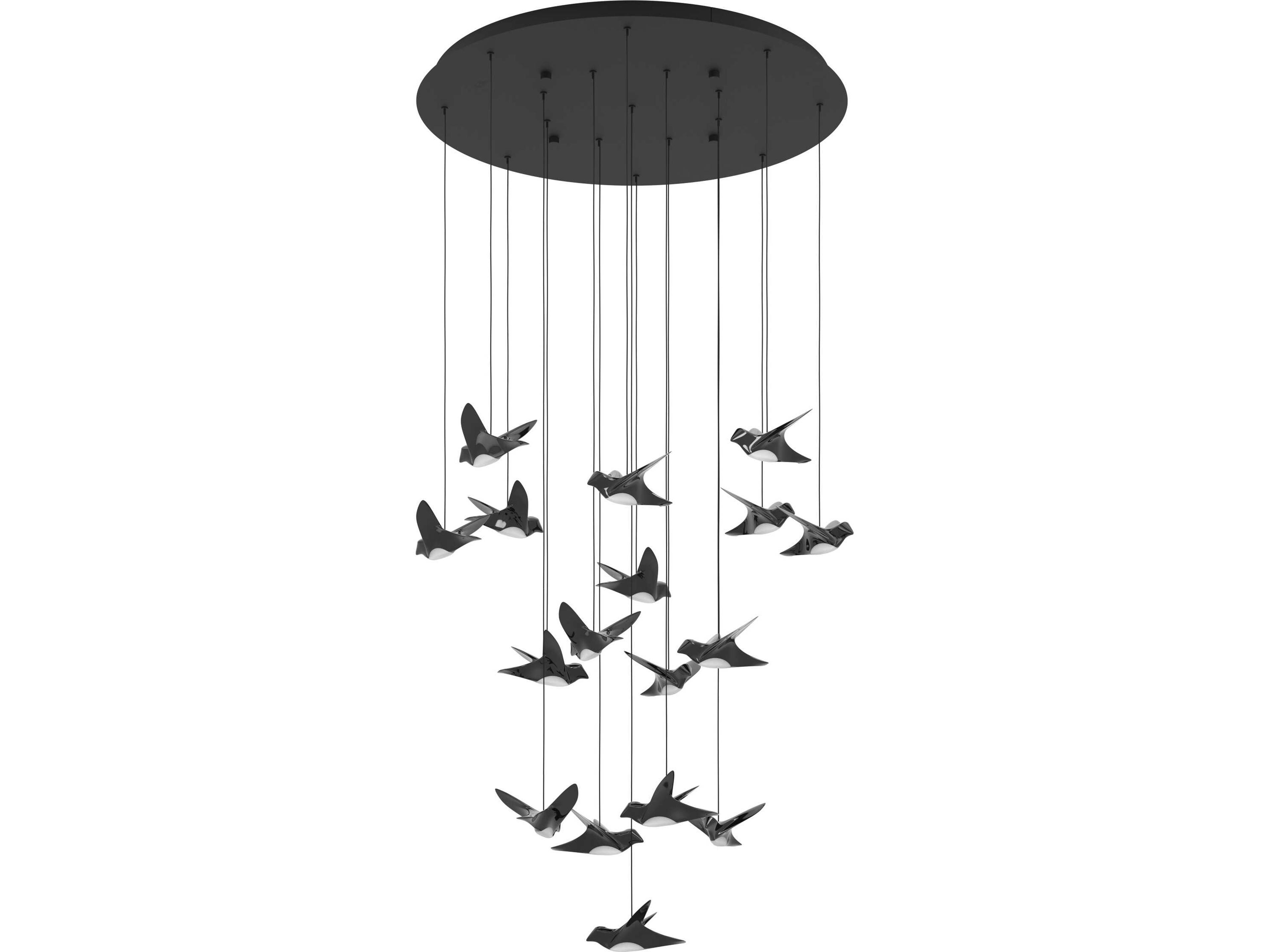 Paratebueno 17-Light Black Chrome Pendant