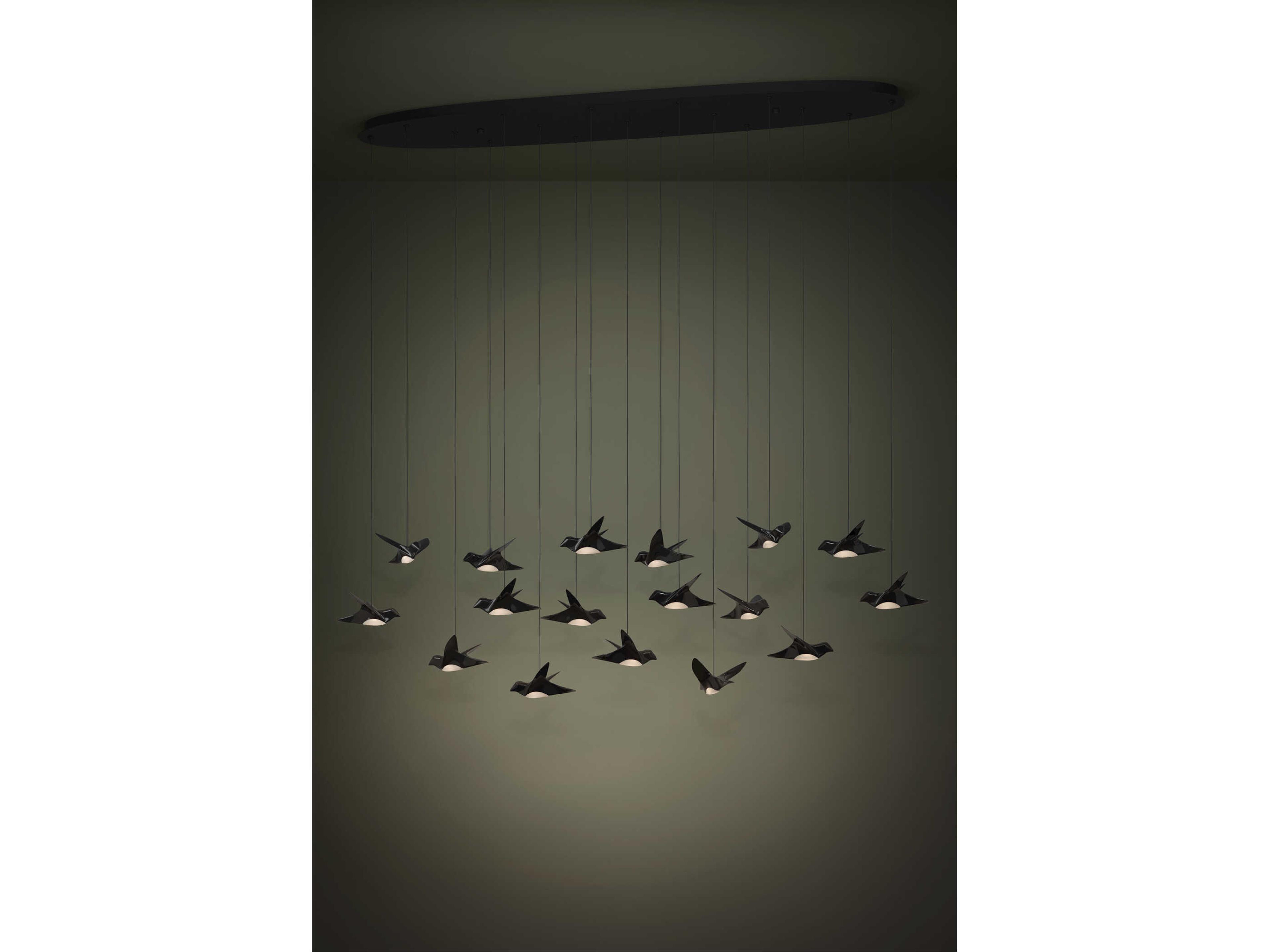 Eglo Paratebueno 17-Light Black Chrome Island Pendant