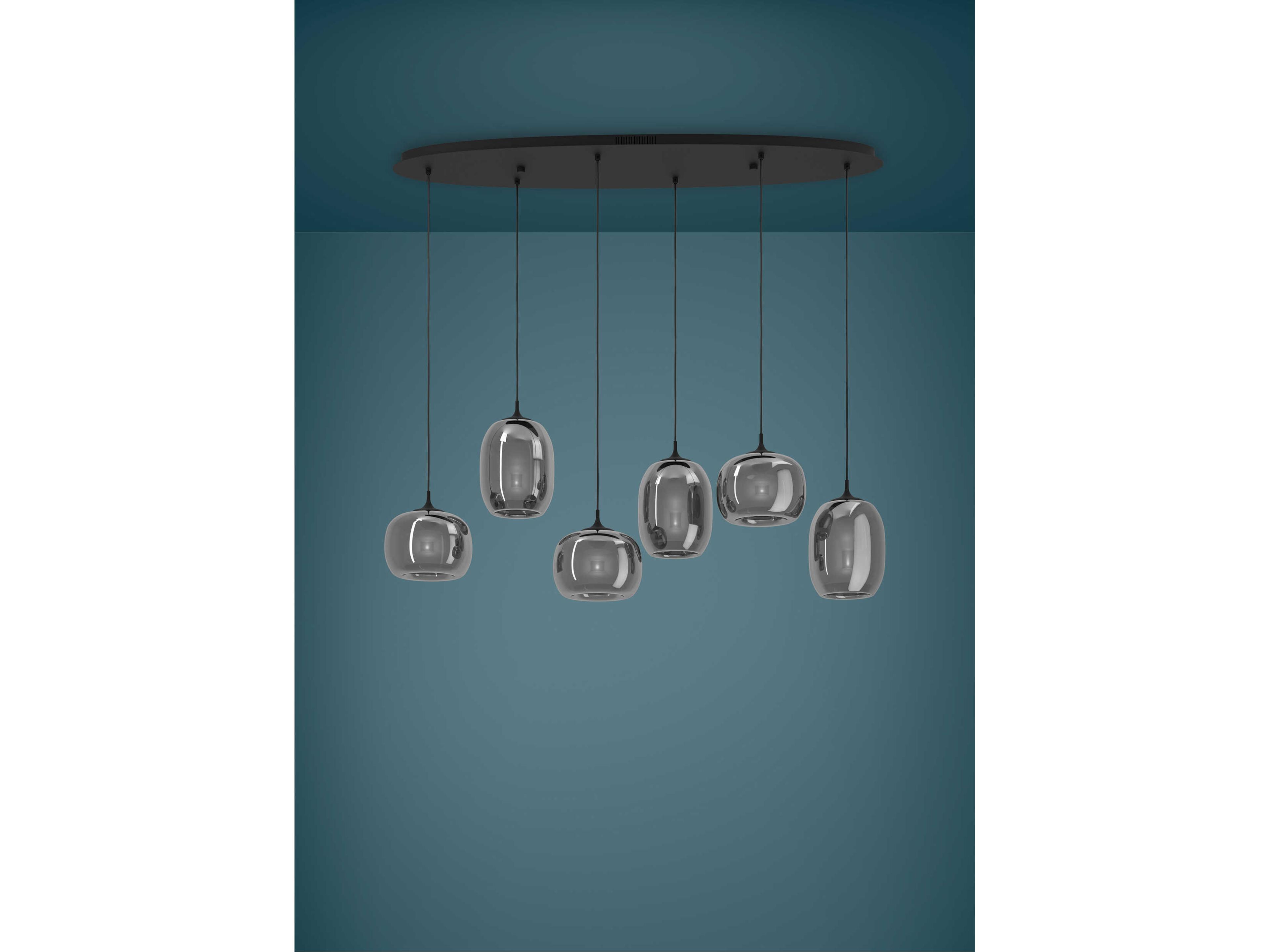 Eglo Larva 6-Light Black Island Pendant