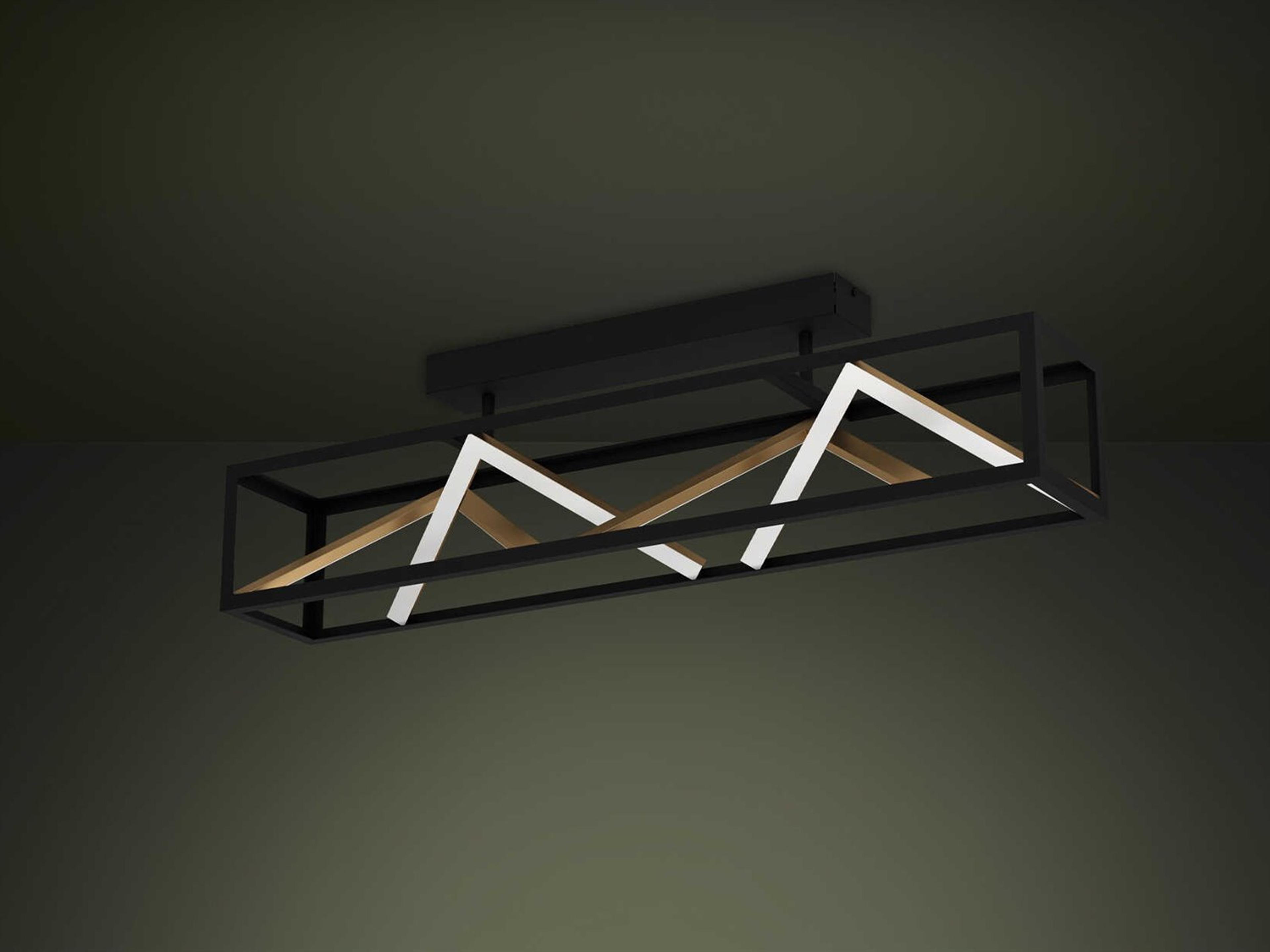 Eglo Penela 1-Light Black Gold Geometric Semi Flush Mount
