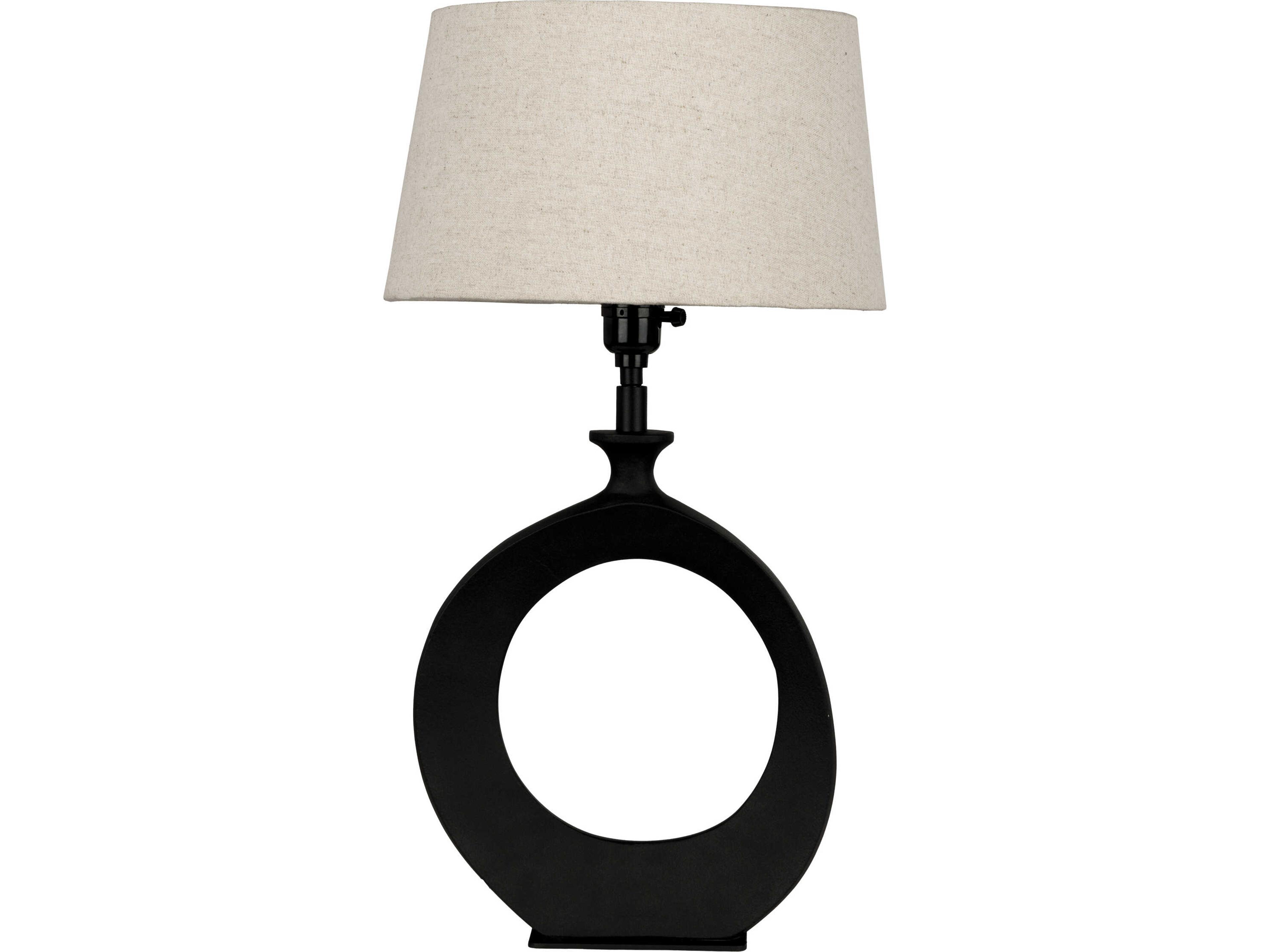 Diezma Black Natural Exterior White Interior Fabric Table Lamp