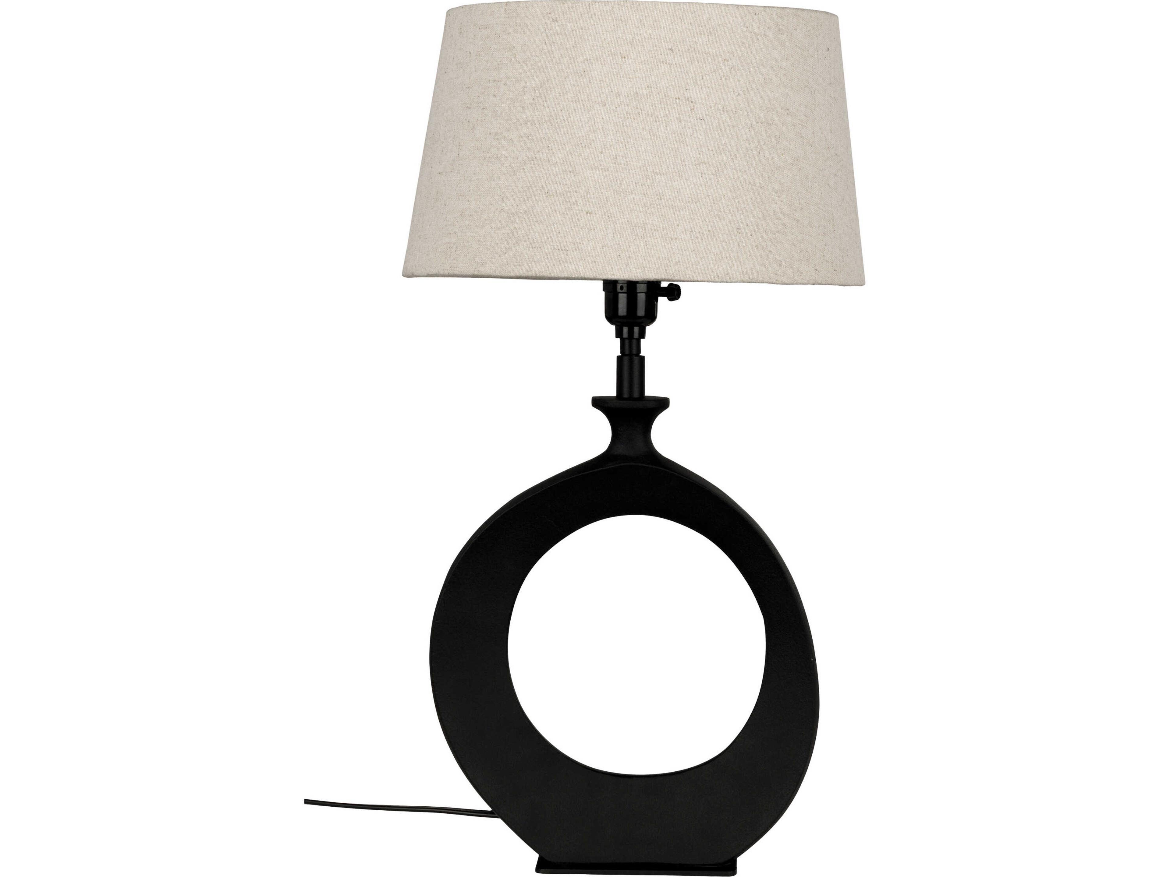 Eglo Diezma Black Natural Exterior White Interior Fabric Table Lamp