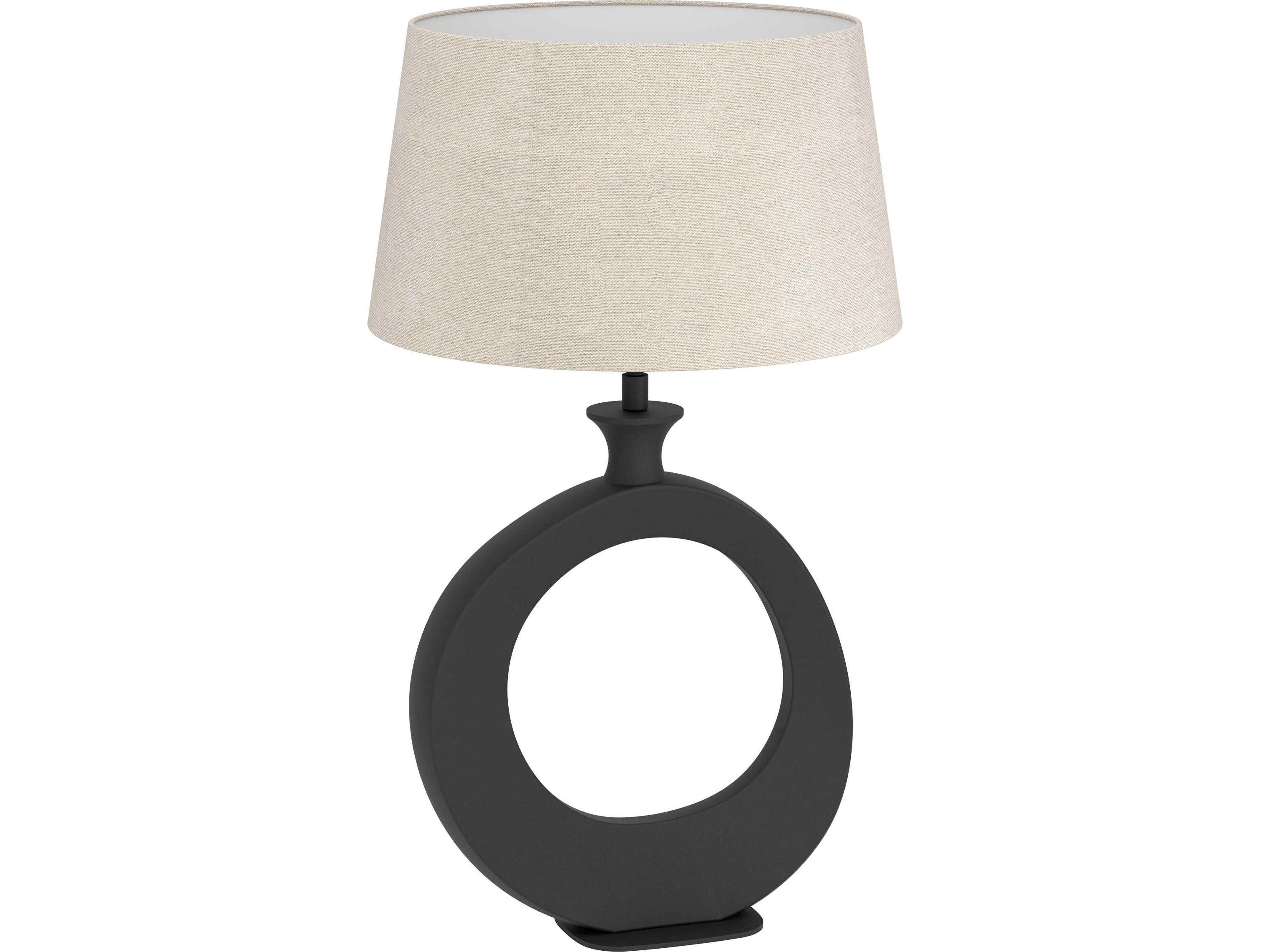 Eglo Diezma Black Natural Exterior White Interior Fabric Table Lamp