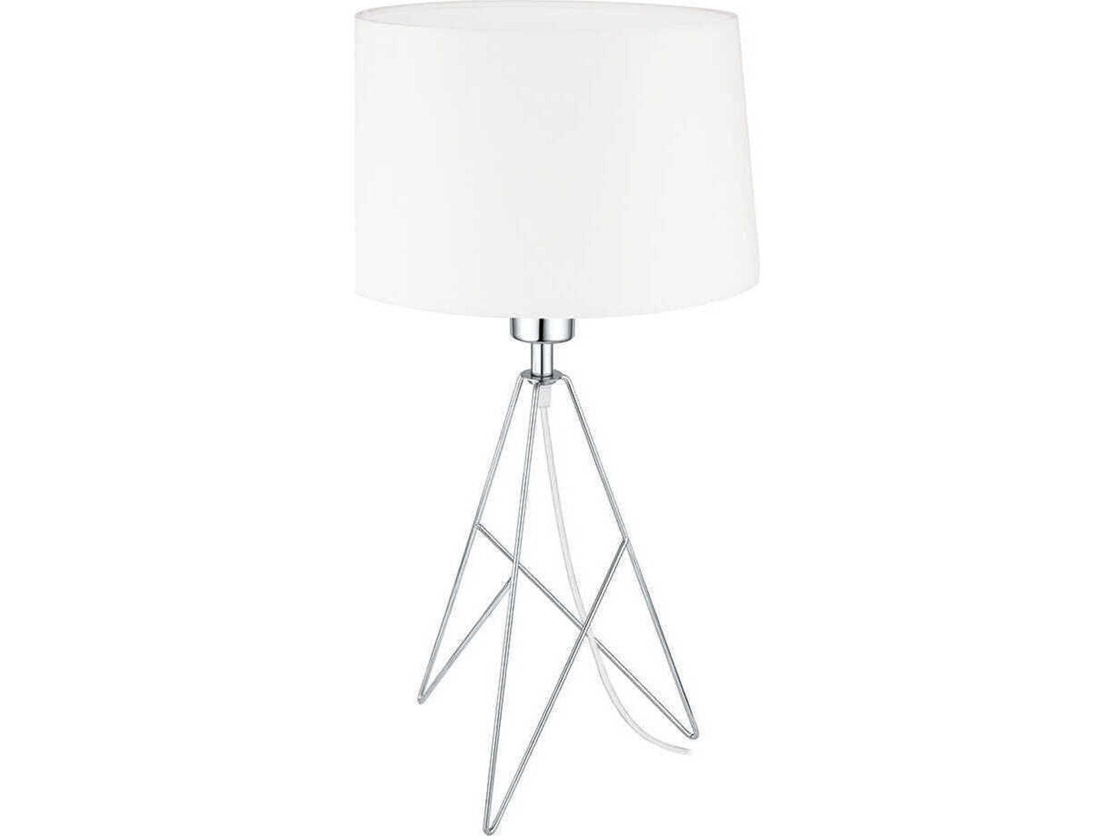 Camporale Chrome White Fabric Table Lamp