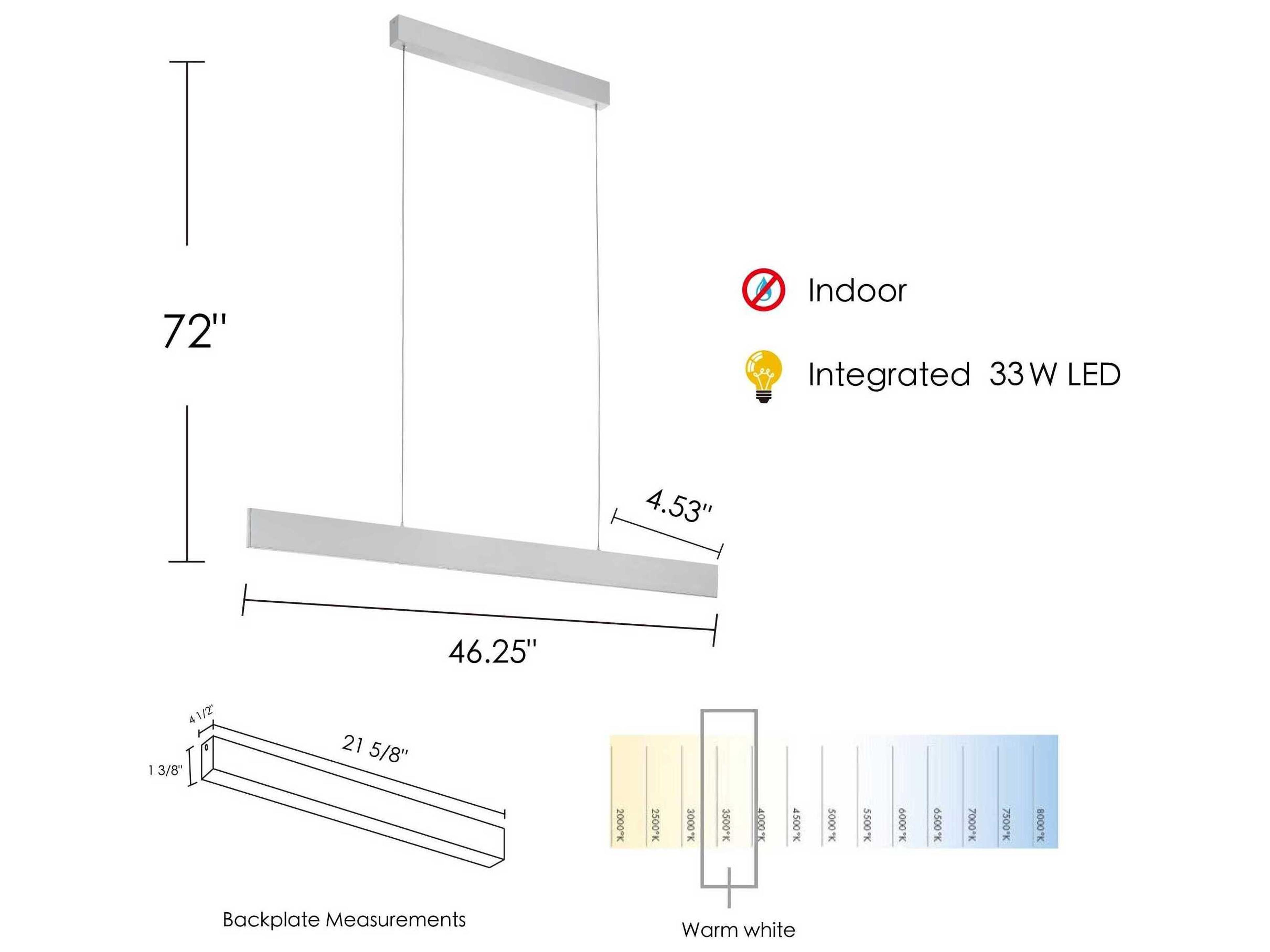 Eglo Climene 1-Light Brushed Aluminum Silver Linear Island Pendant