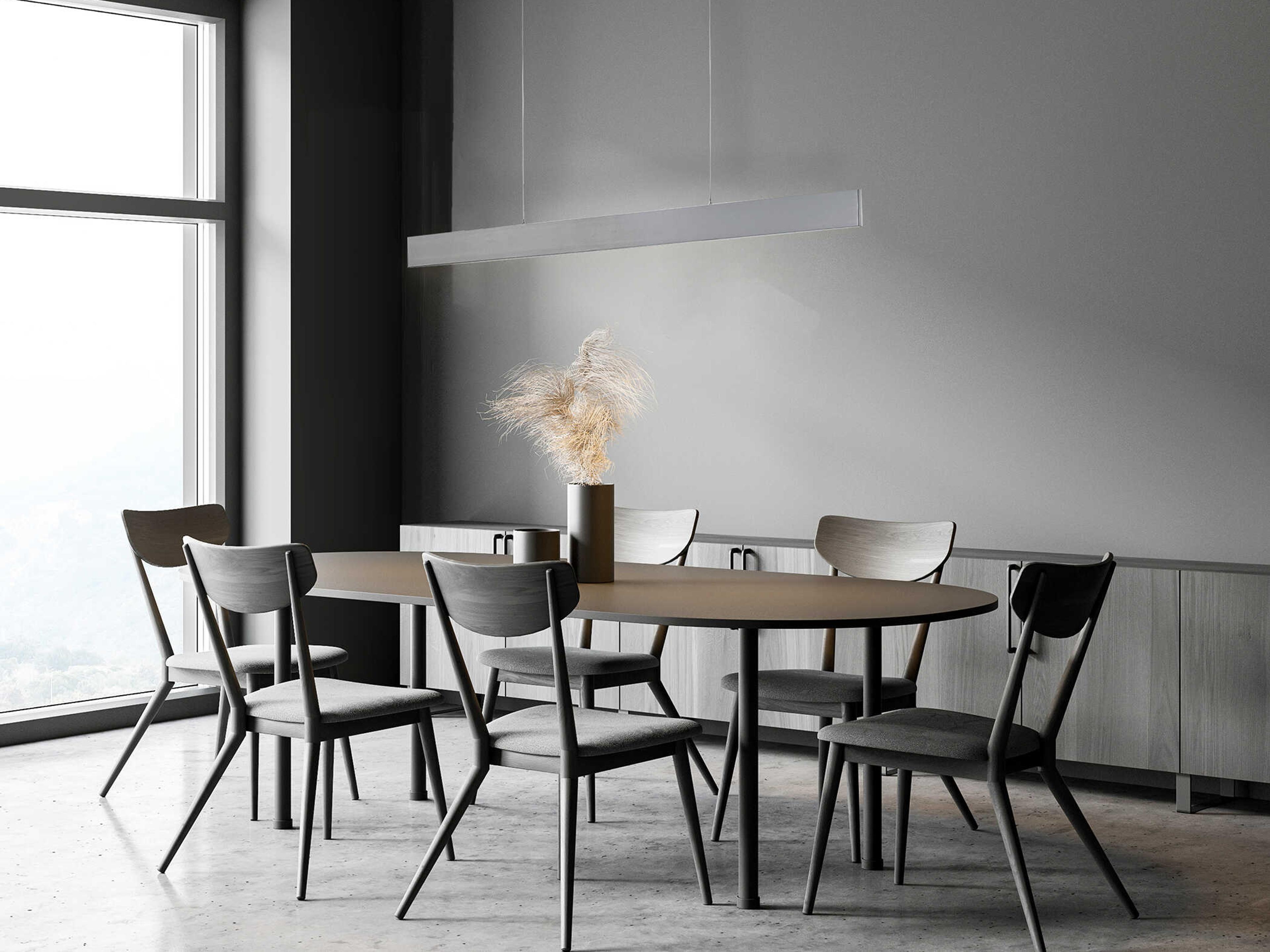 Eglo Climene 1-Light Brushed Aluminum Silver Linear Island Pendant