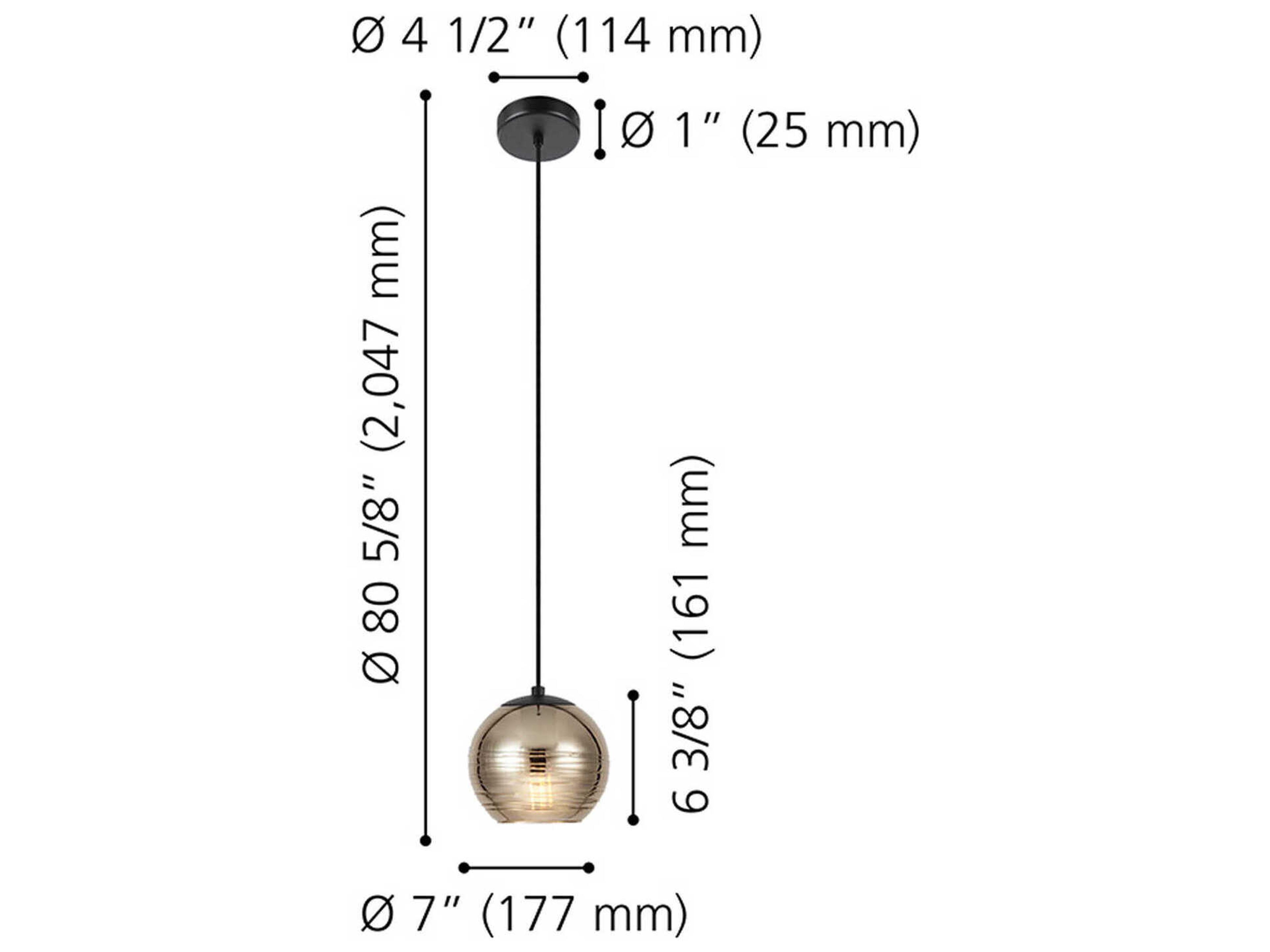 Eglo Lemorieta 1-Light Black Globe Mini Pendant