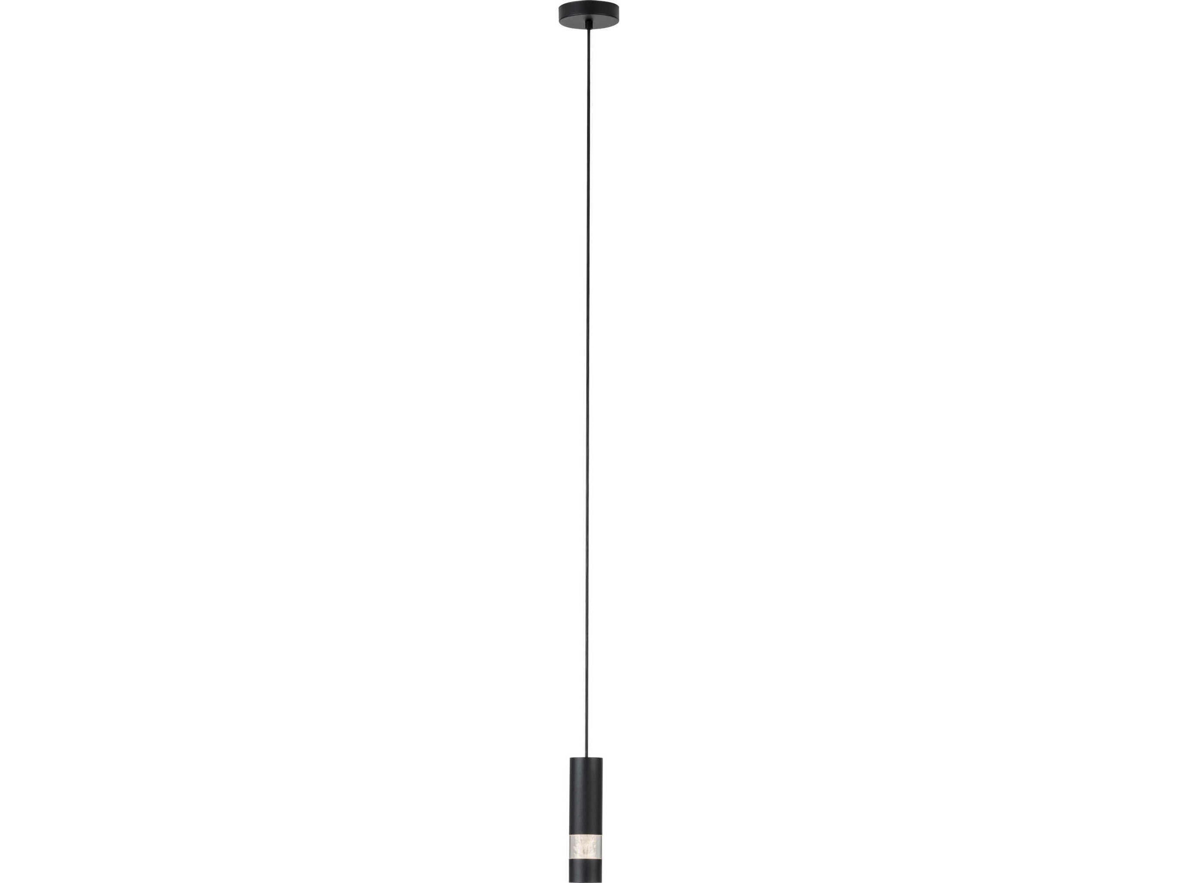 Bernabeta 1-Light Black Cylinder Mini Pendant