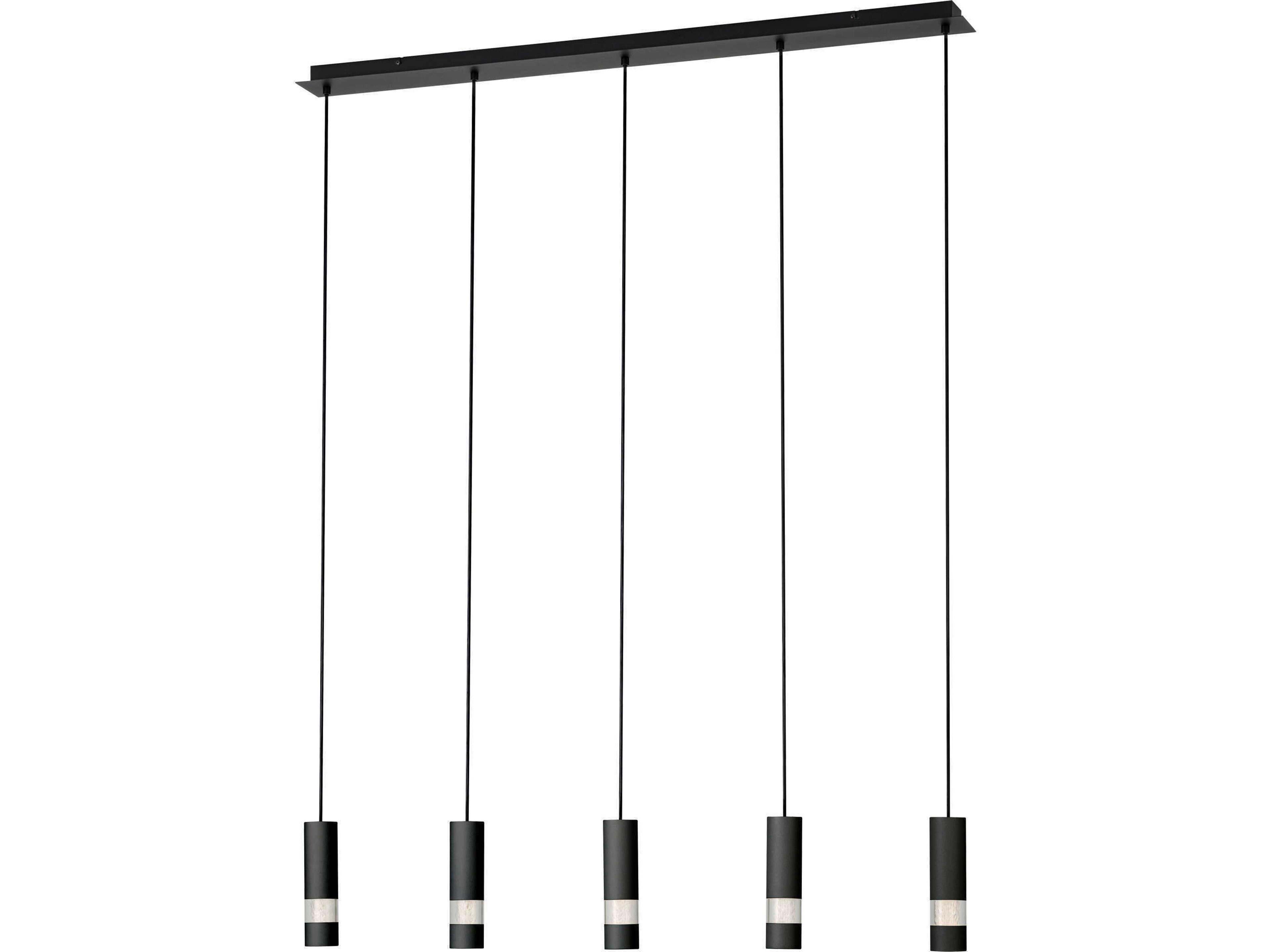Bernabeta 5-Light Black Cylinder Island Pendant