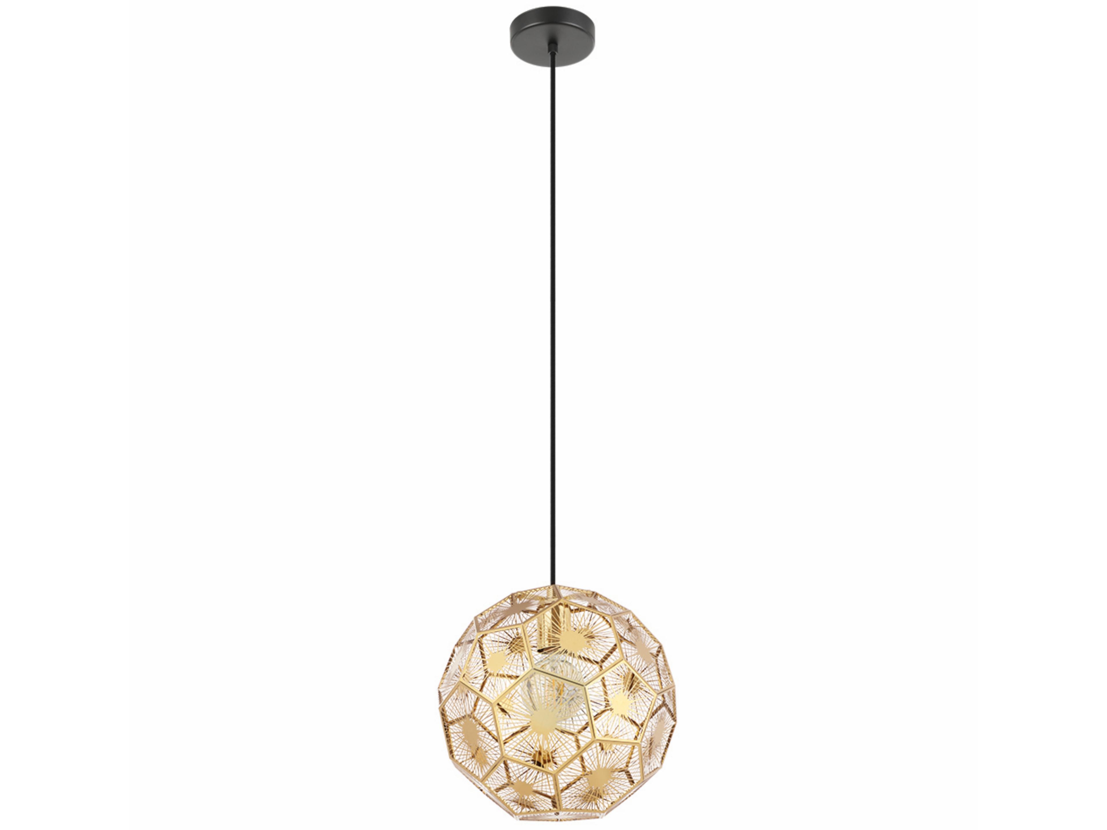 Skoura 1-Light Black Brass Geometric Mini Pendant