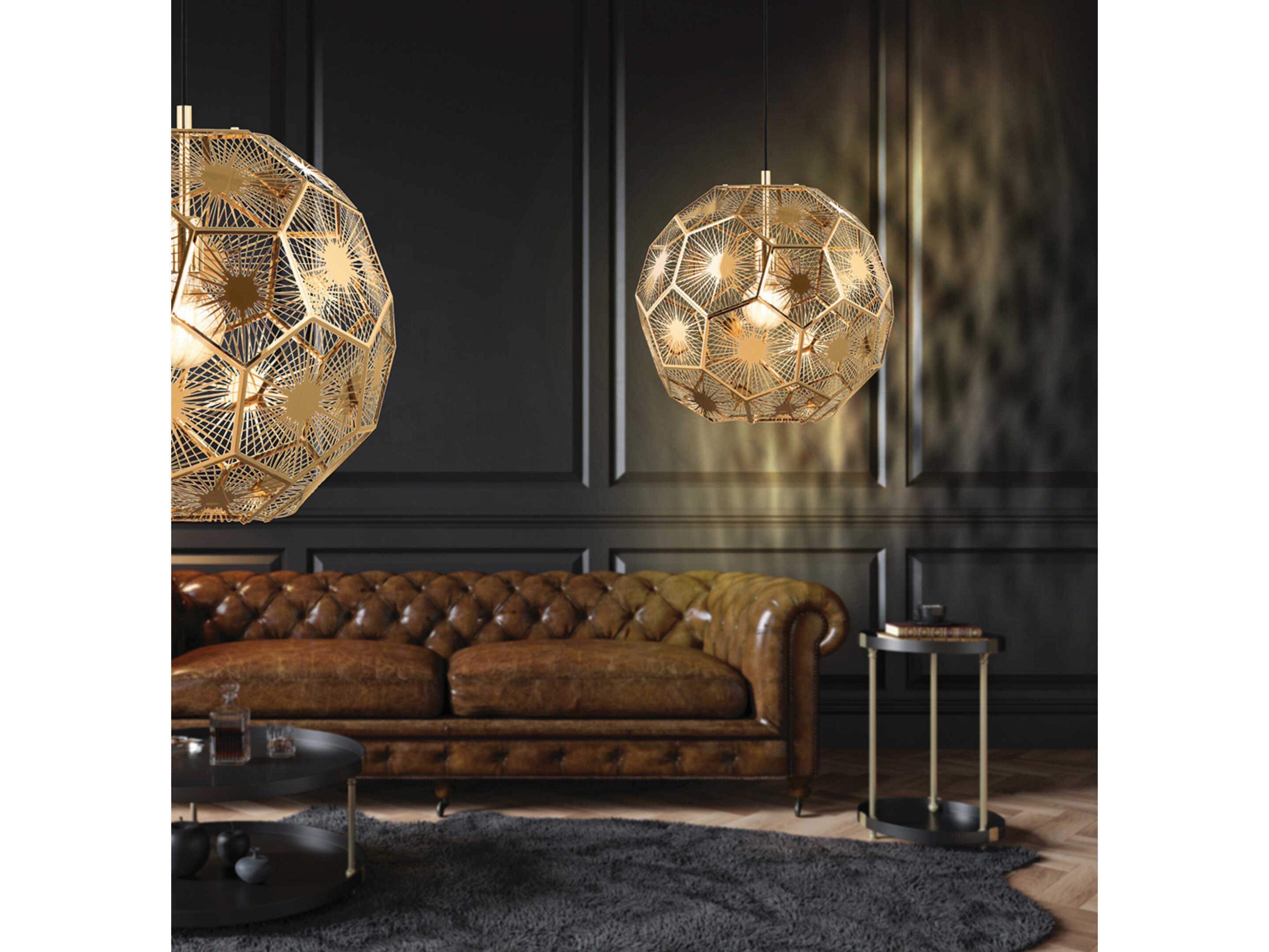 Eglo Skoura 1-Light Black Brass Geometric Mini Pendant