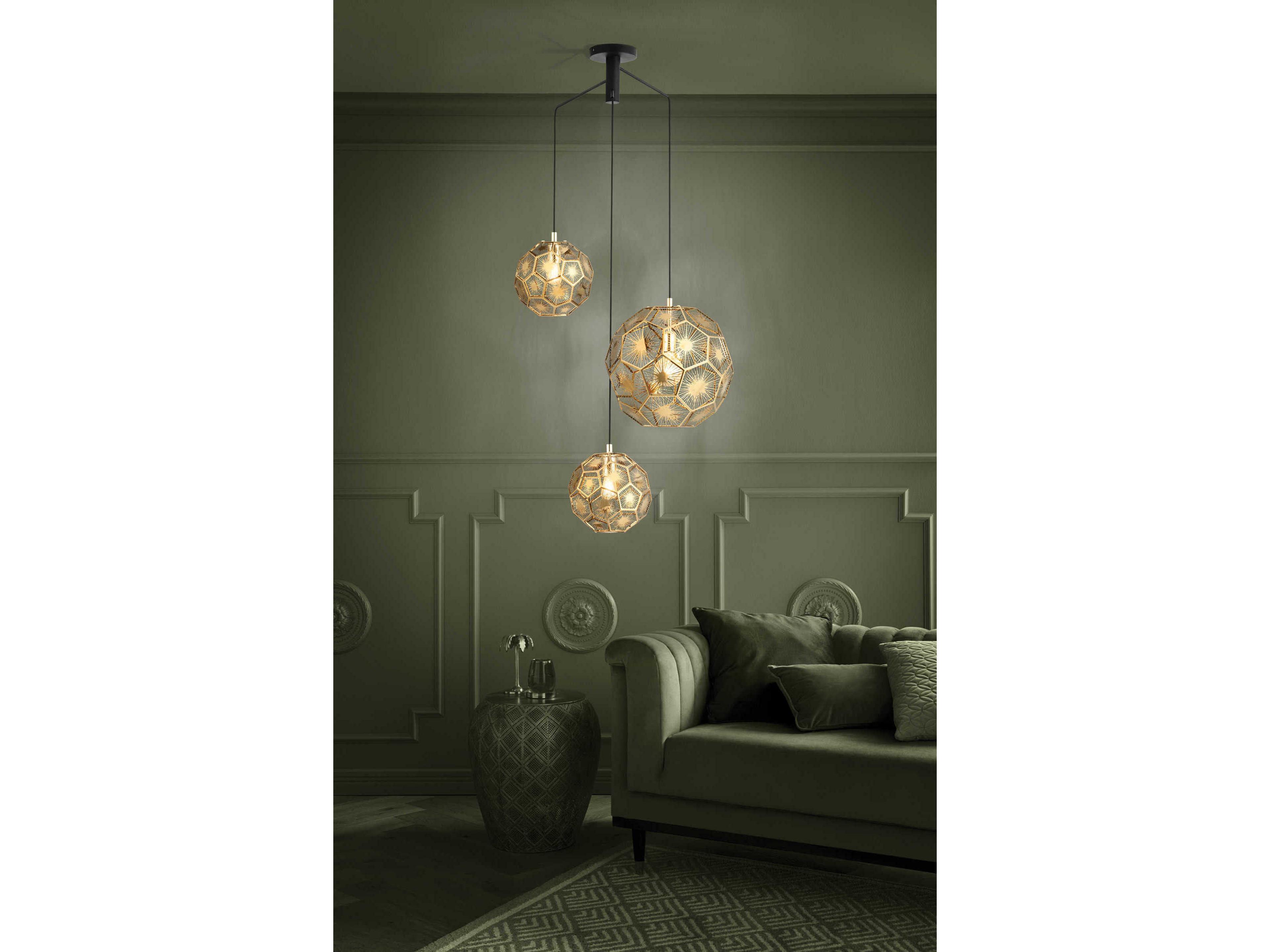 Eglo Skoura 3-Light Black Pendant