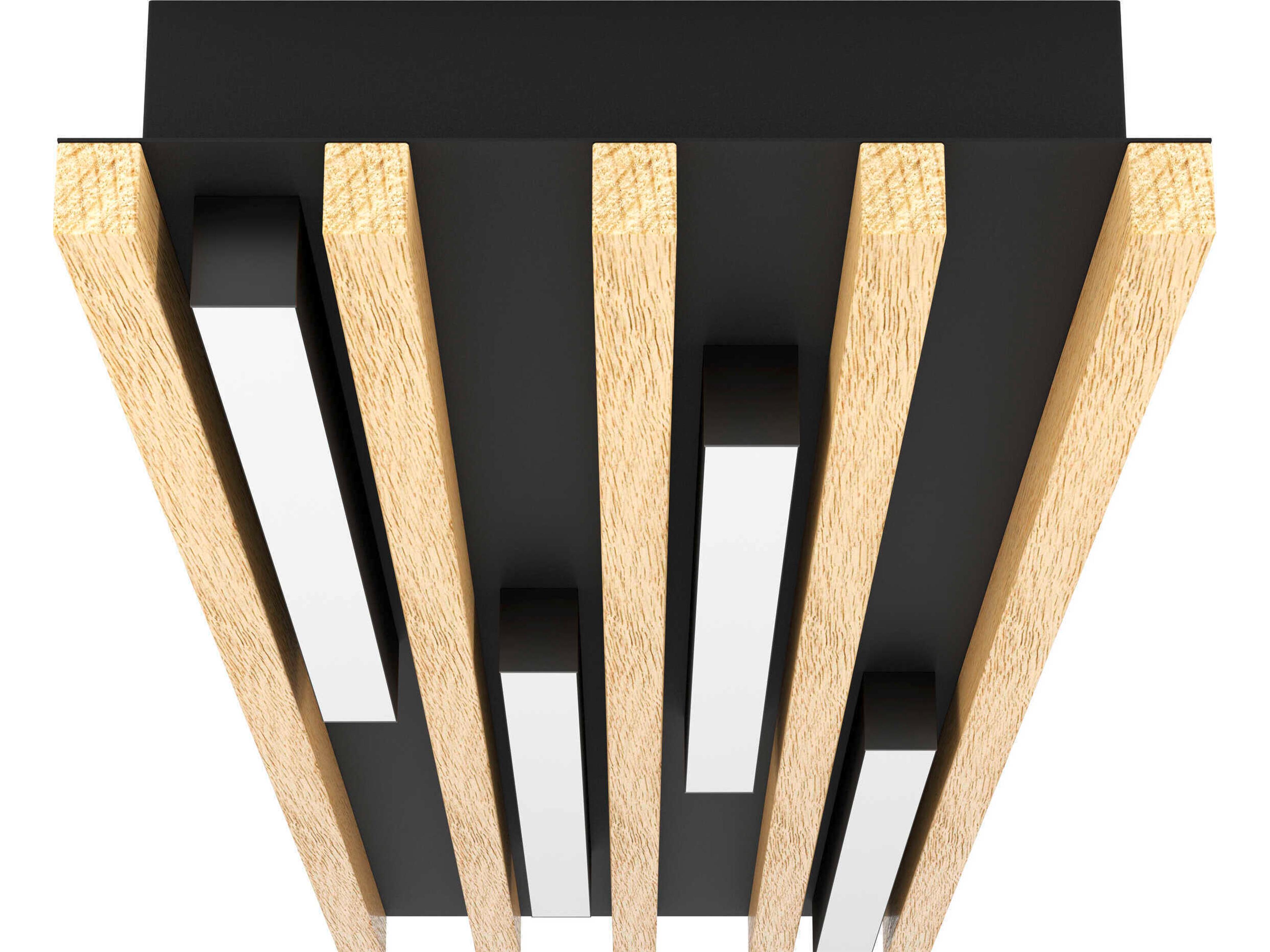 Eglo Marreira 4-Light Natural Black Brown Flush Mount