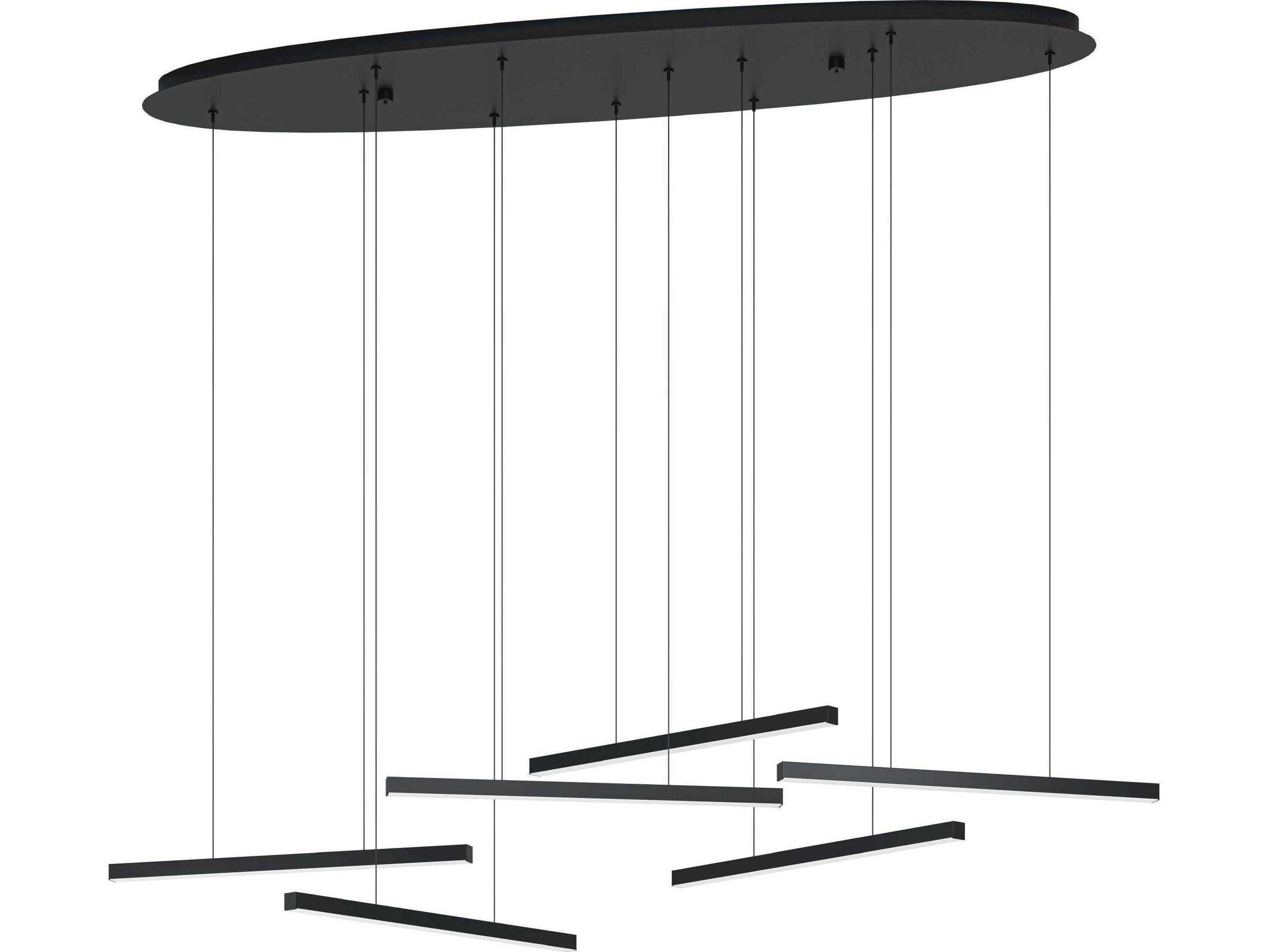 Lindoza 6-Light Black Linear Island Pendant