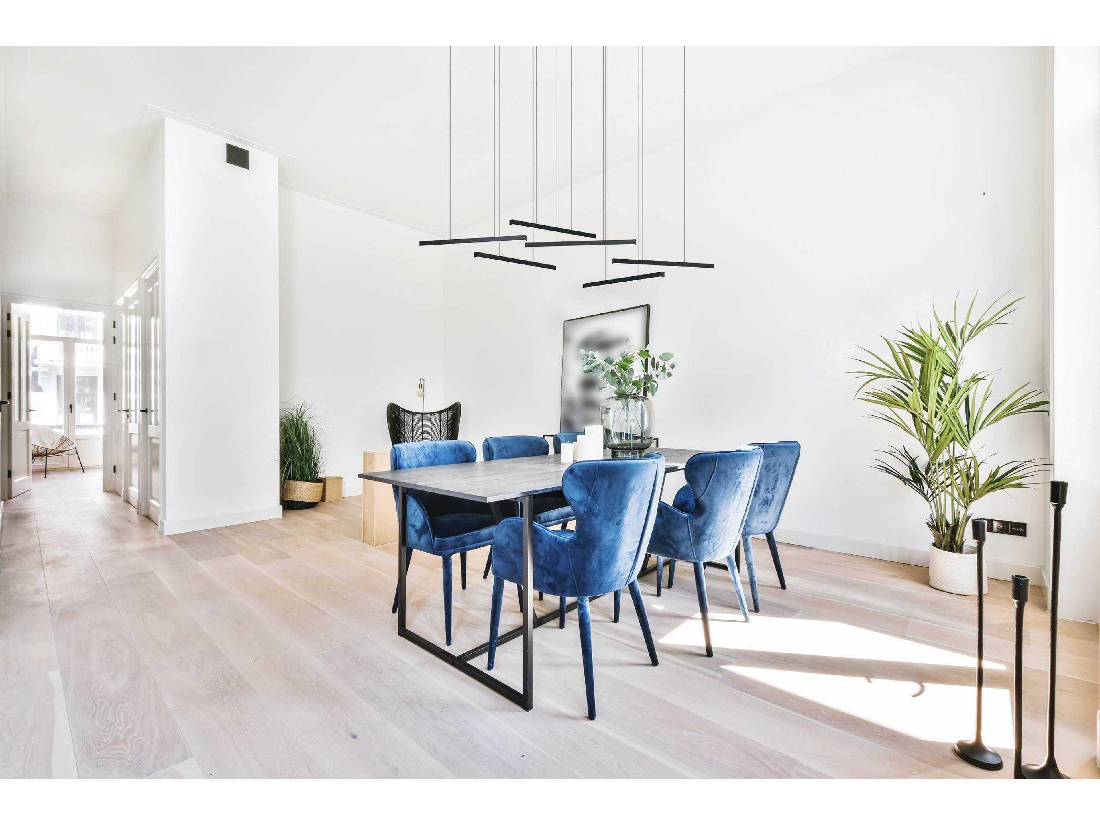 Eglo Lindoza 6-Light Black Linear Island Pendant