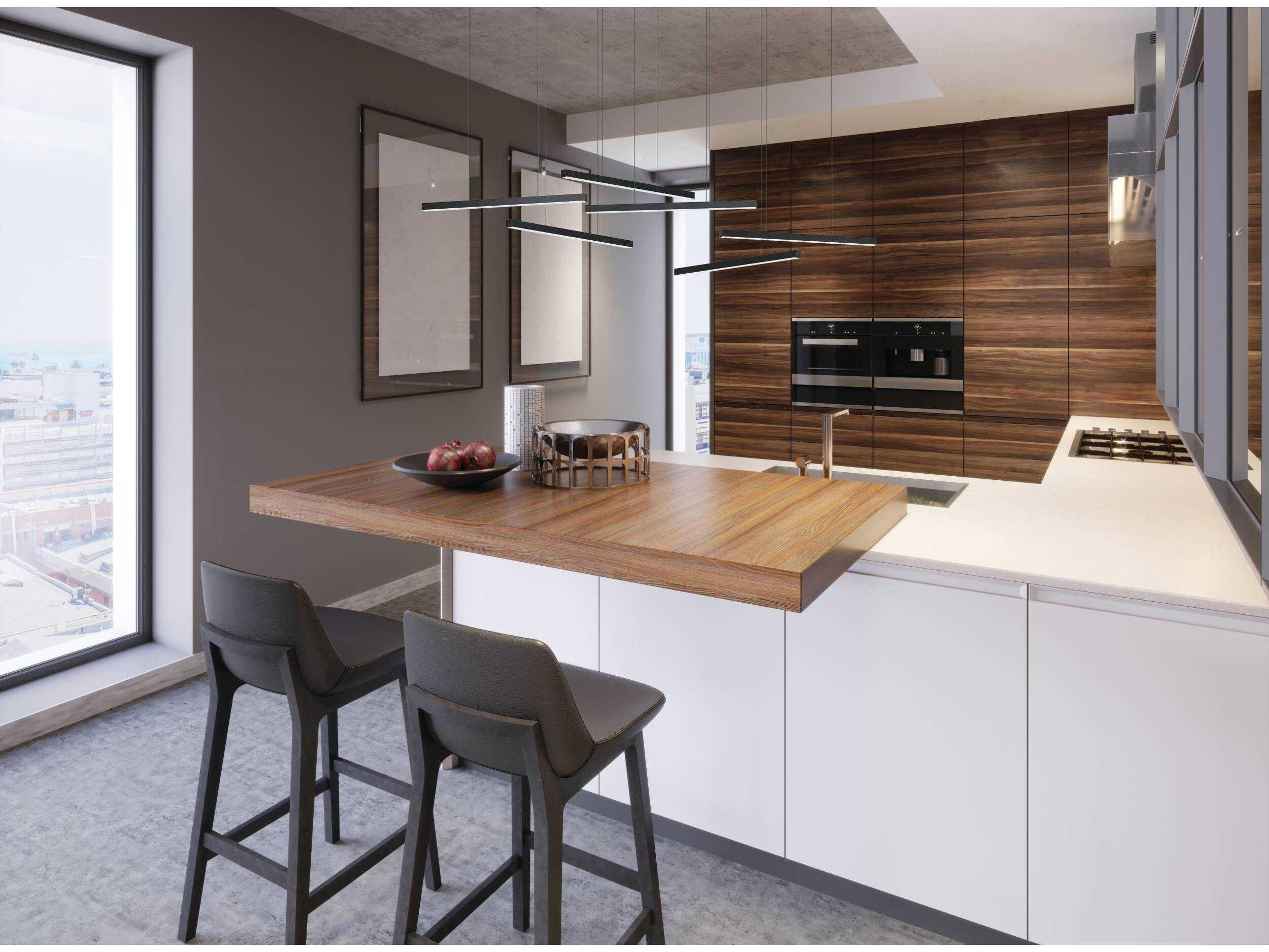 Eglo Lindoza 6-Light Black Linear Island Pendant