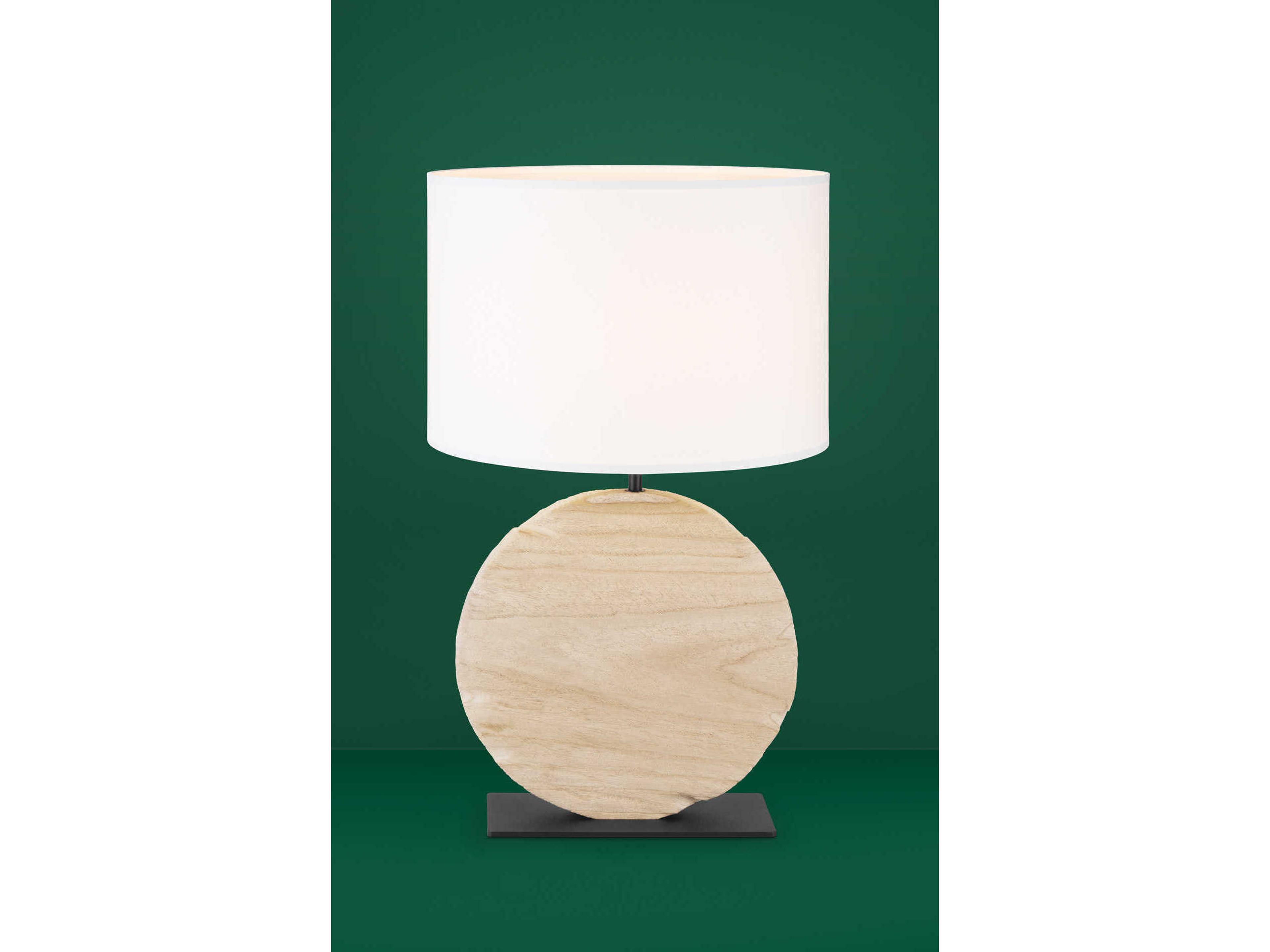 Eglo Contessore Black Wood White Fabric Brown Table Lamp