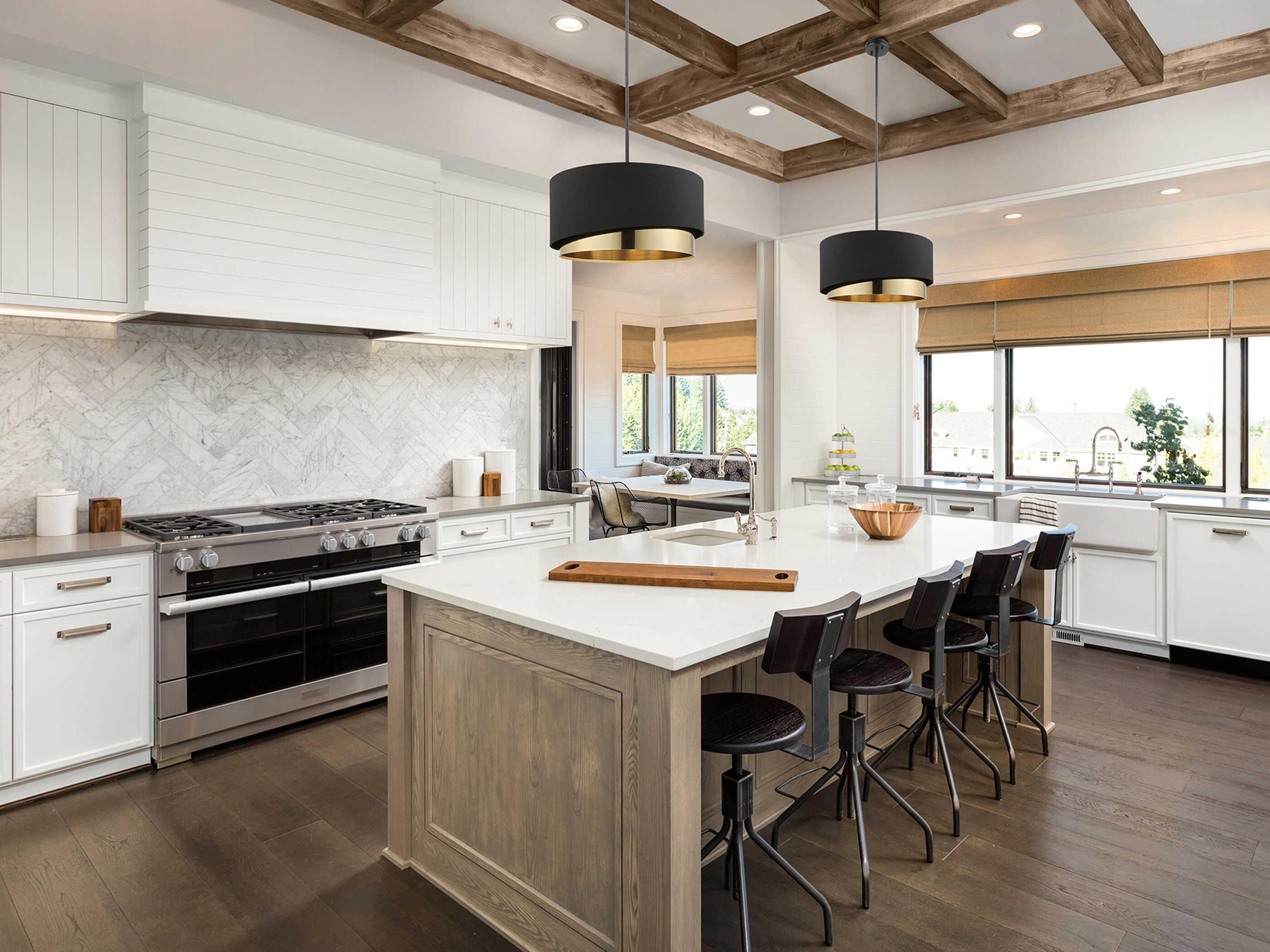 Eglo Manderline 1-Light Black Drum Pendant