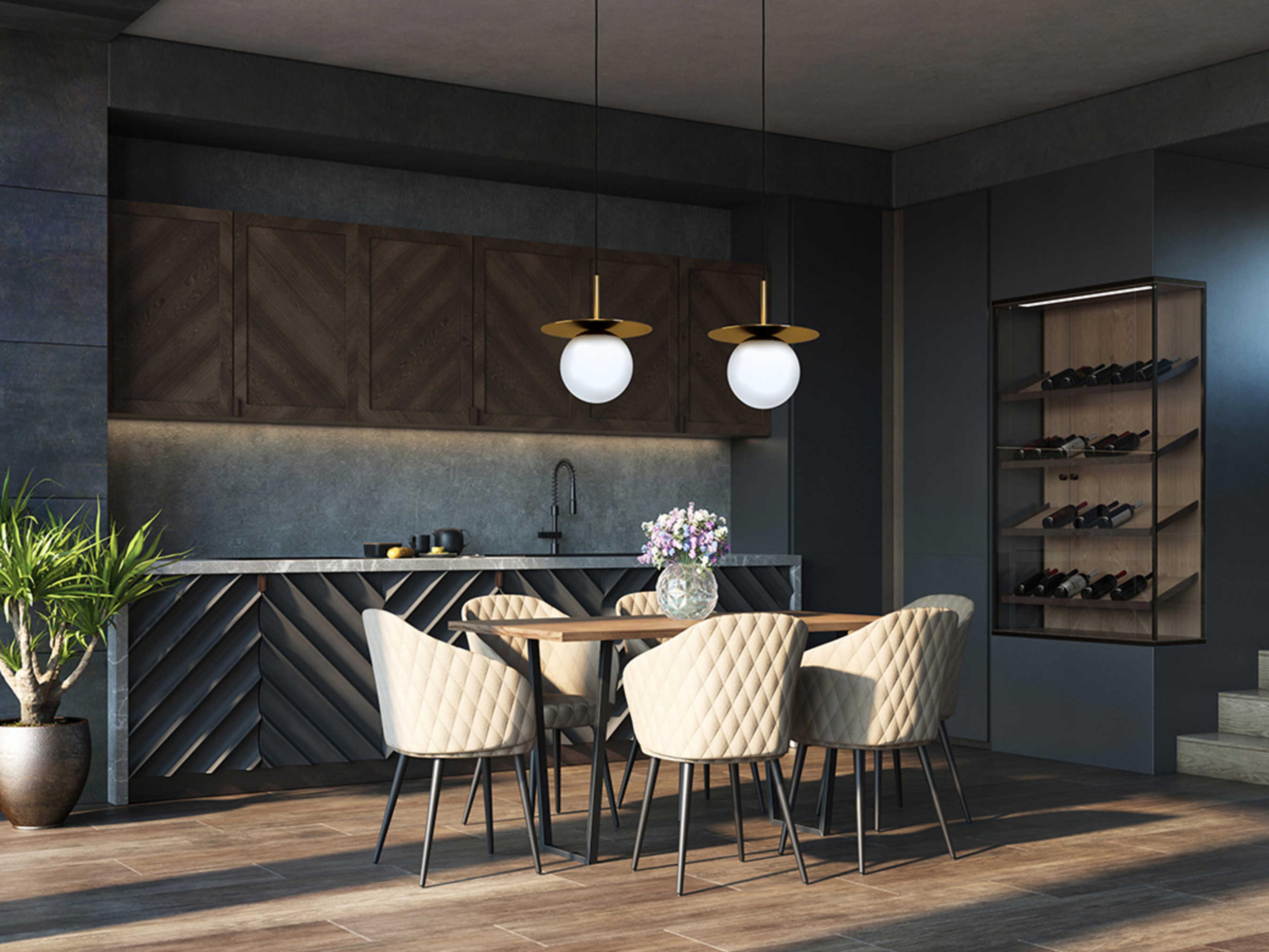 Eglo Arenales 1-Light Brushed Brass Globe Mini Pendant