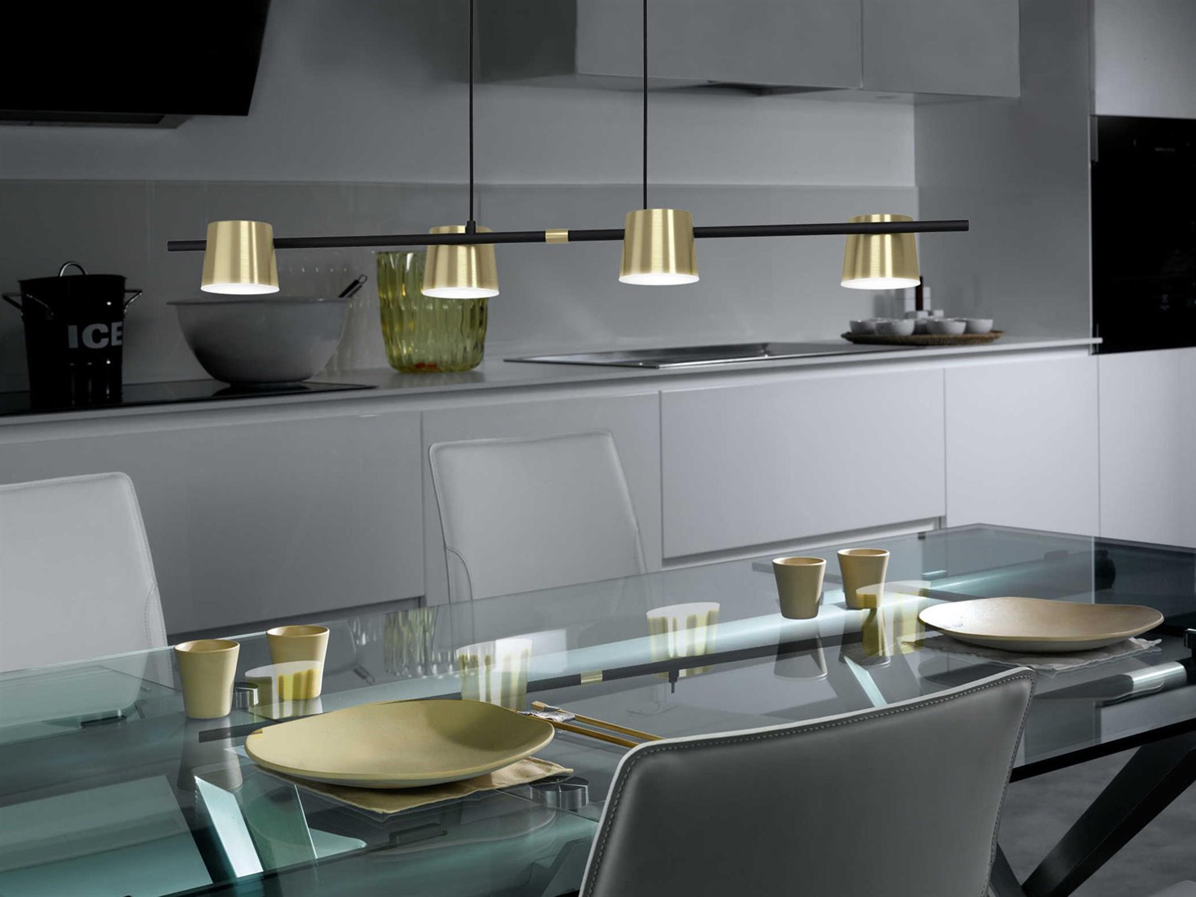 Eglo Altmira 4-Light Structured Black Brass Island Pendant