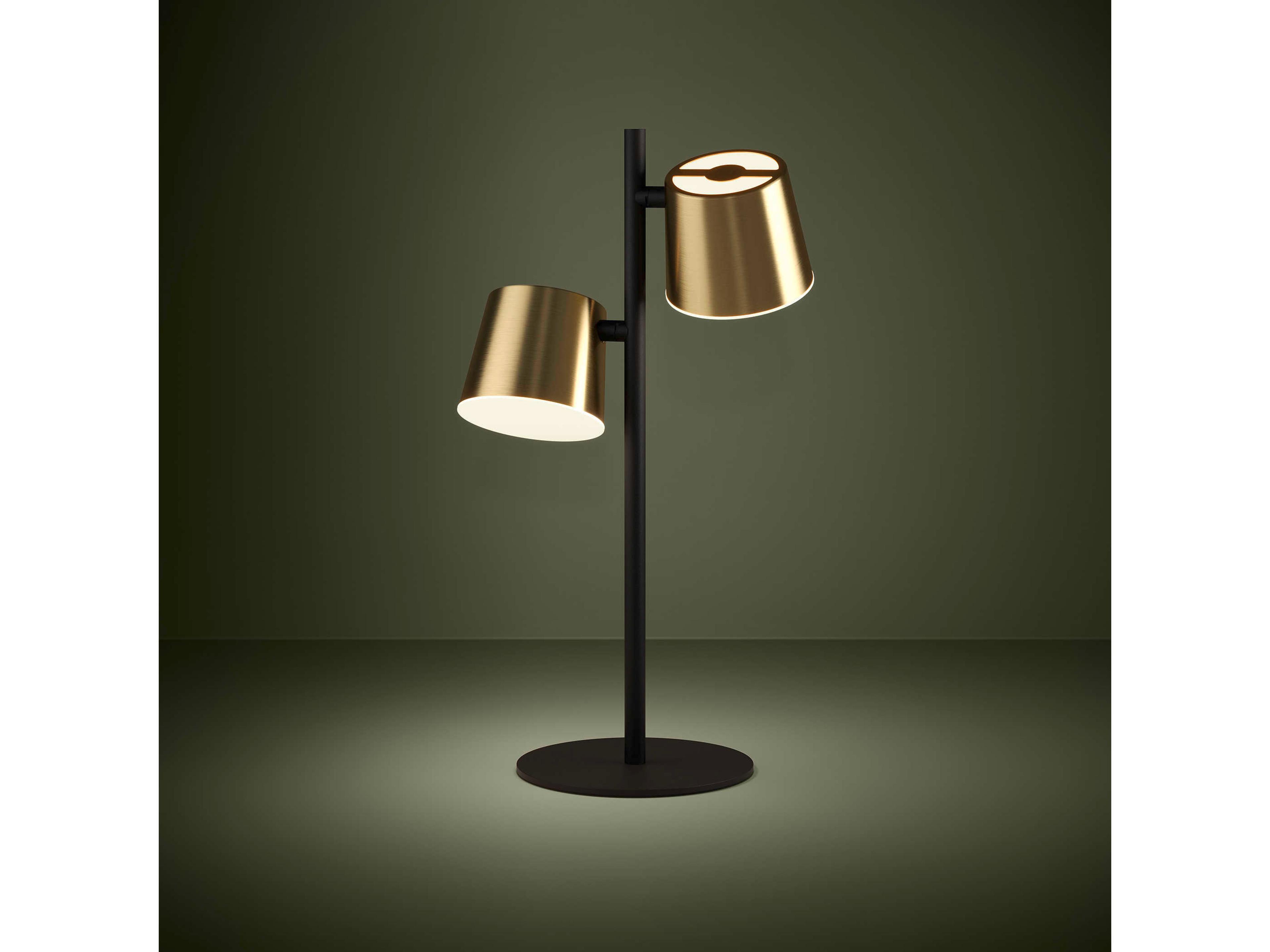 Eglo Altmira Structured Black Brass Exterior White Interior Metal Table Lamp