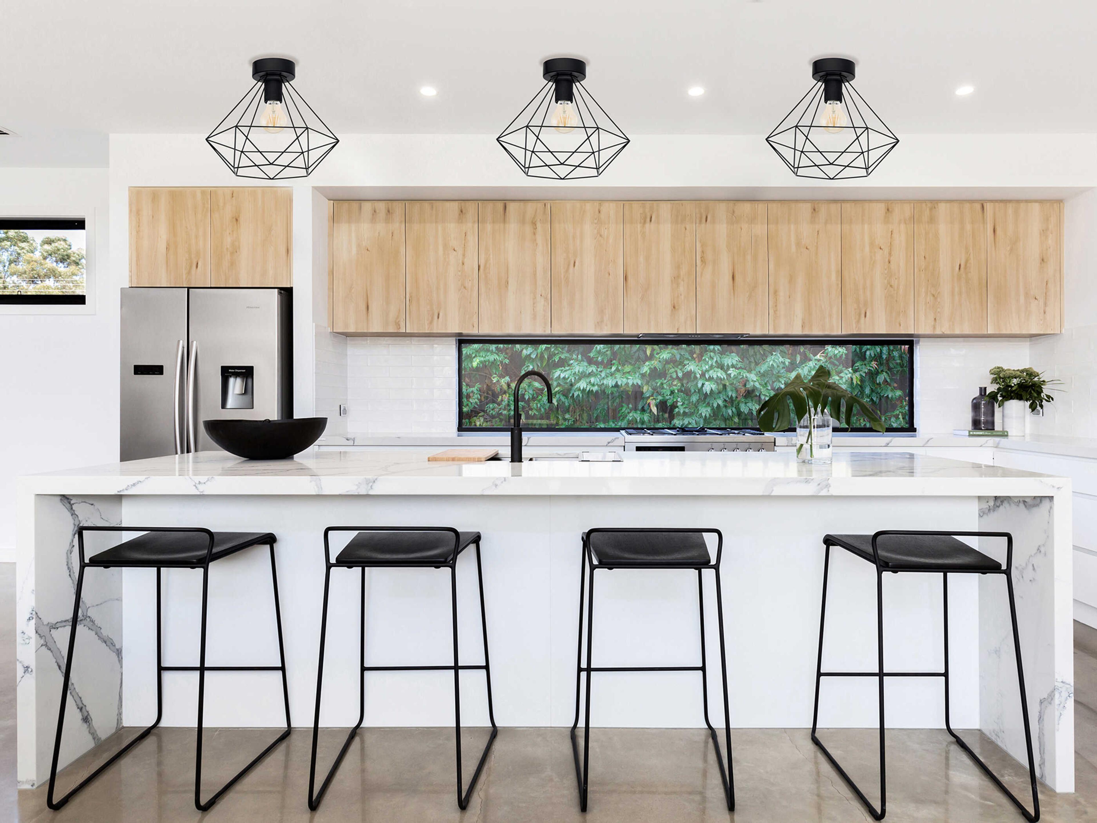 Eglo Tarbes 1-Light Matte Black Flush Mount